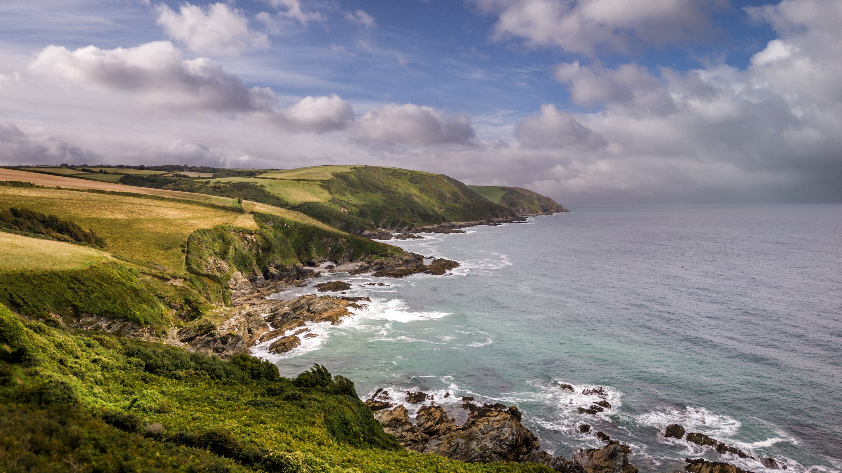A view of Lantivet Bay, a 15 minute walk from Fortescue, Cornwall