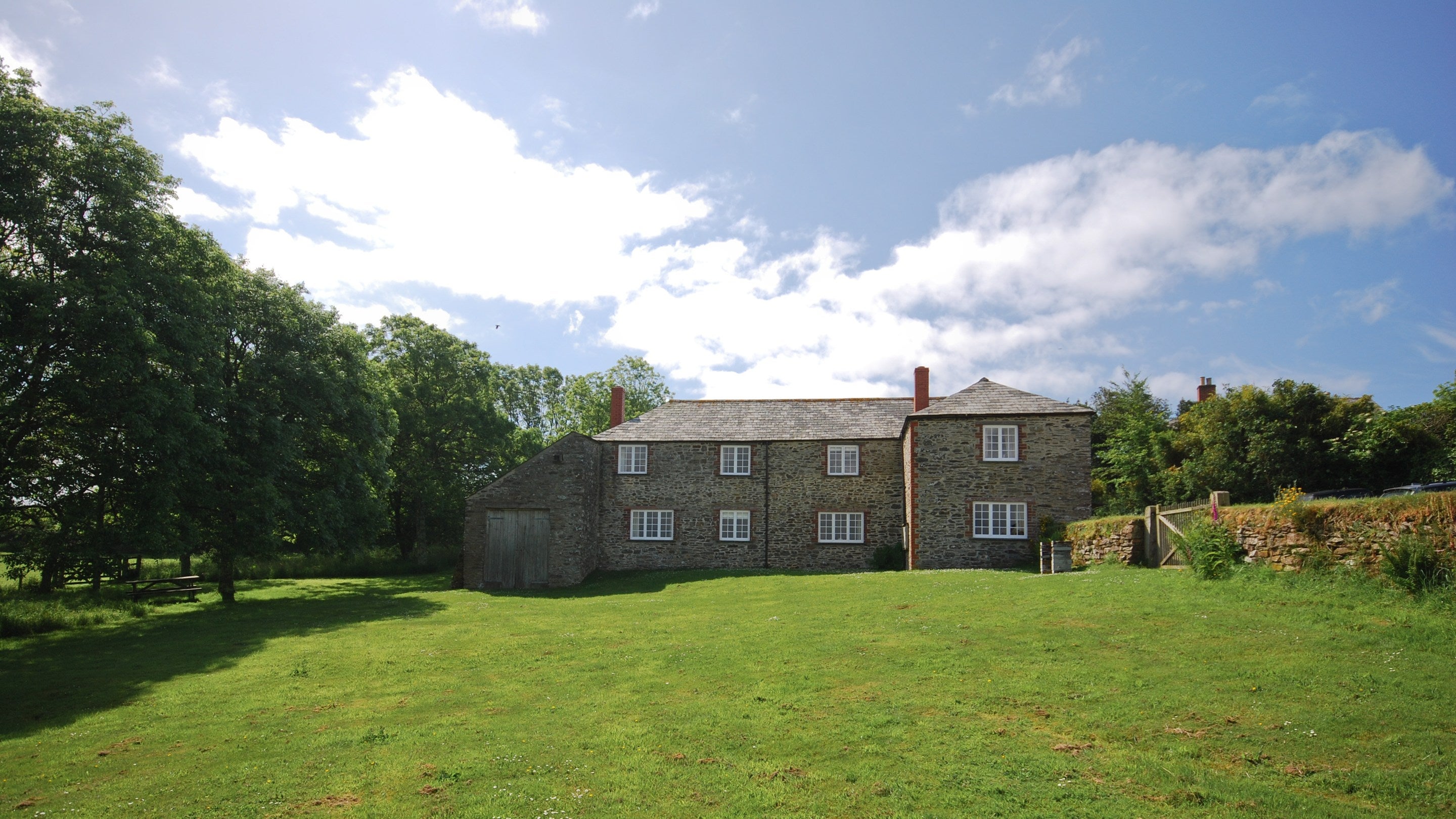 A view of the back of Fortescue and Hayrick cottages, Cornwall