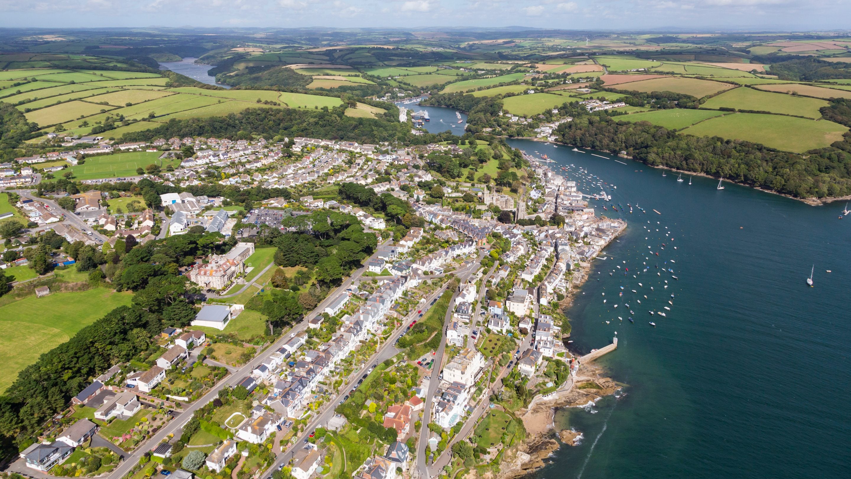 An aerial view on Fowey, Cornwall