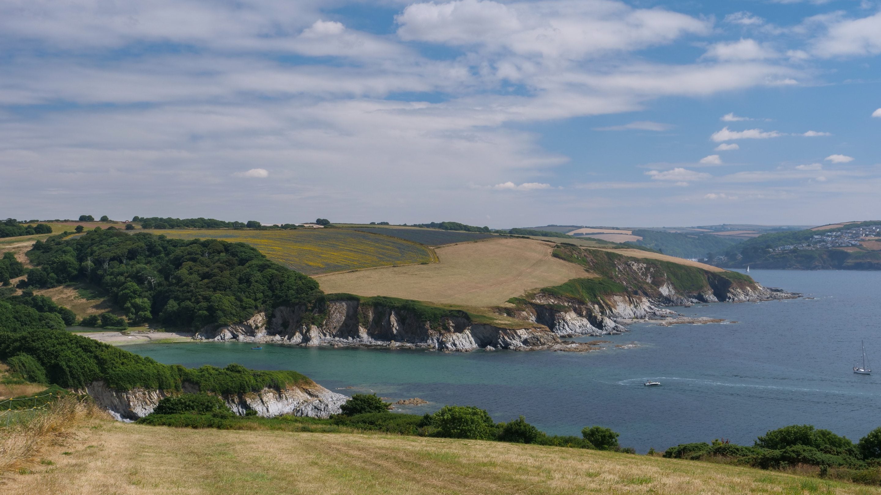 View towards Fowey from the daymark at Gribbin Head, Cornwall