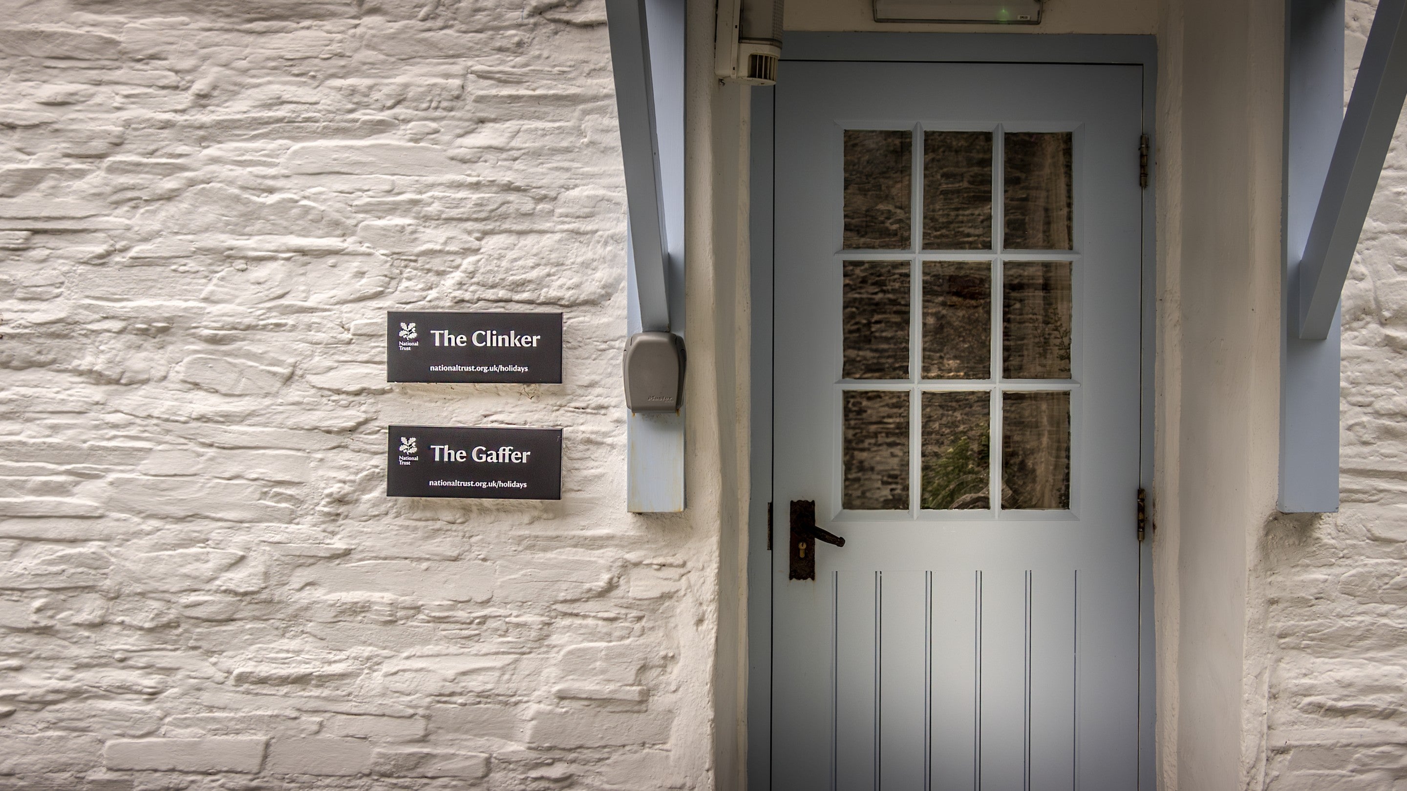 The external door to the stairs that lead to The Gaffer and The Clinker, Cornwall