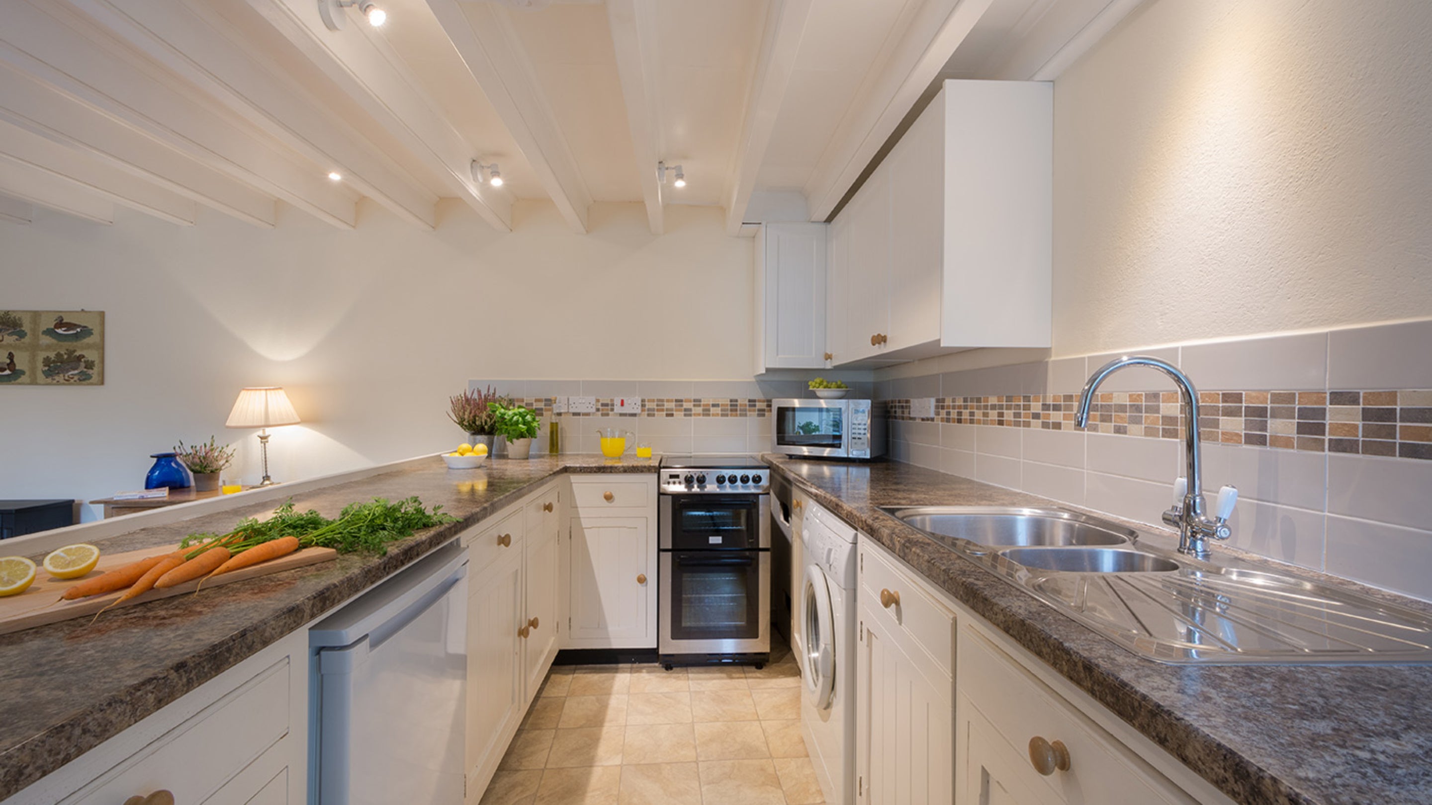 The kitchen at Glebe Cottage, Cornwall