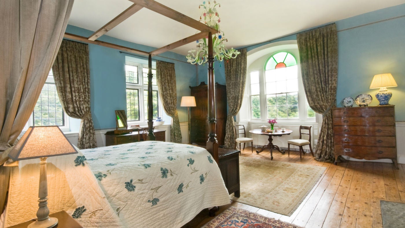 A double bedroom at Godolphin House, Cornwall