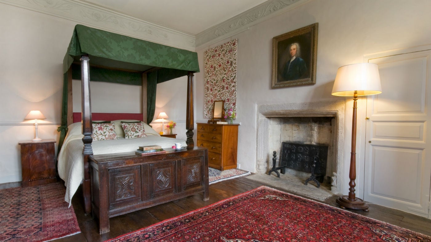 A double bedroom at Godolphin House, Cornwall
