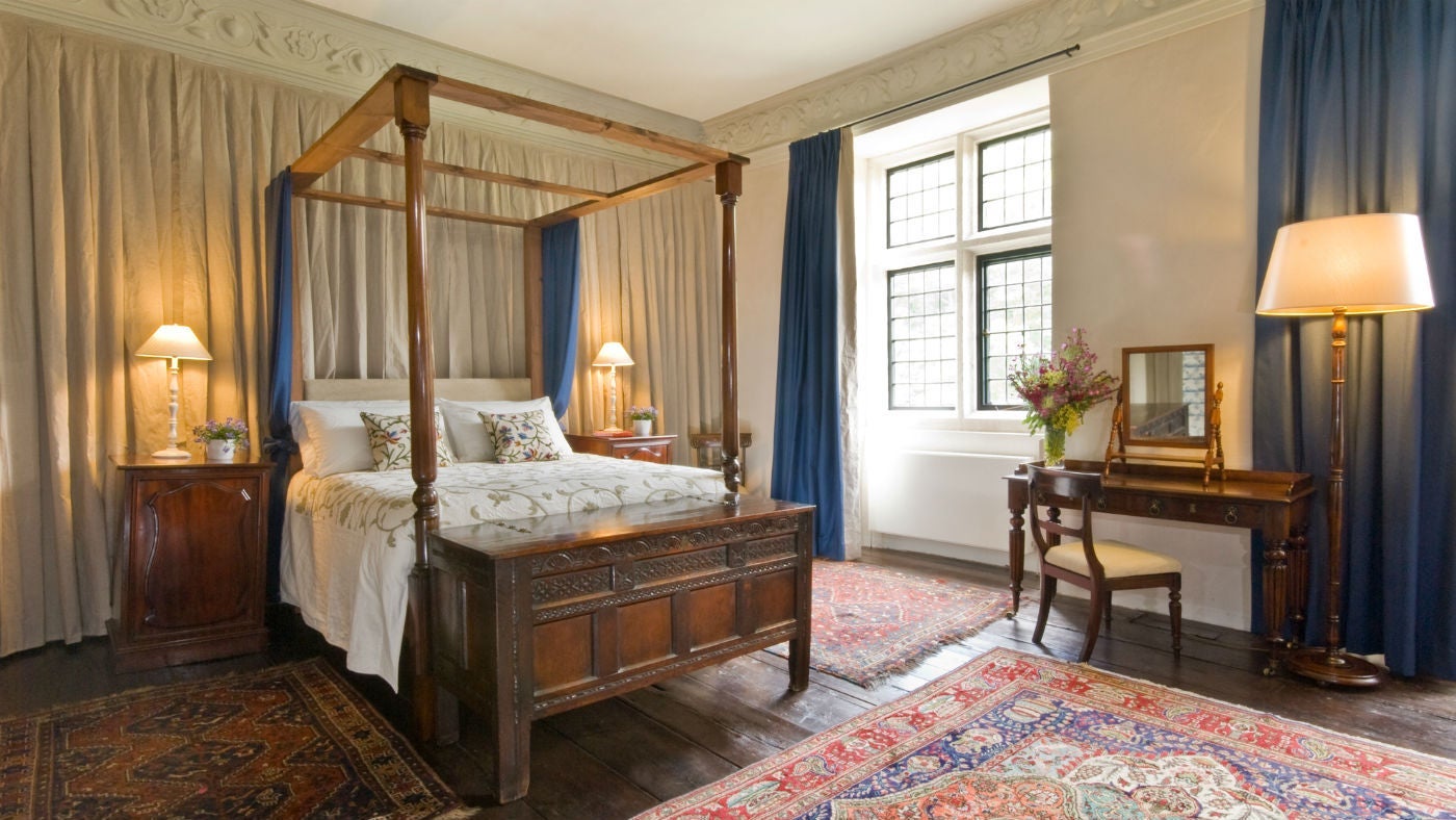 A double bedroom at Godolphin House, Cornwall