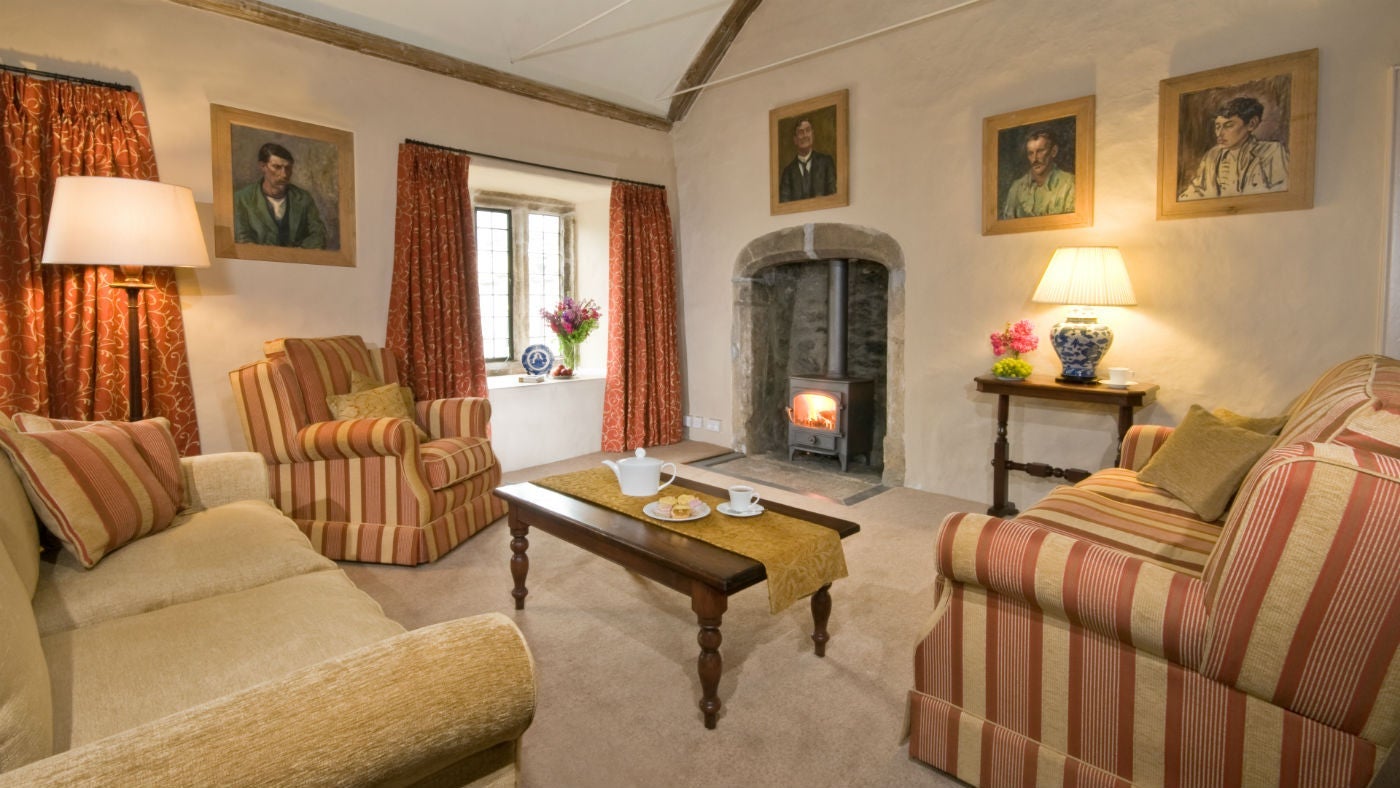 The sitting room at Godolphin House, Cornwall