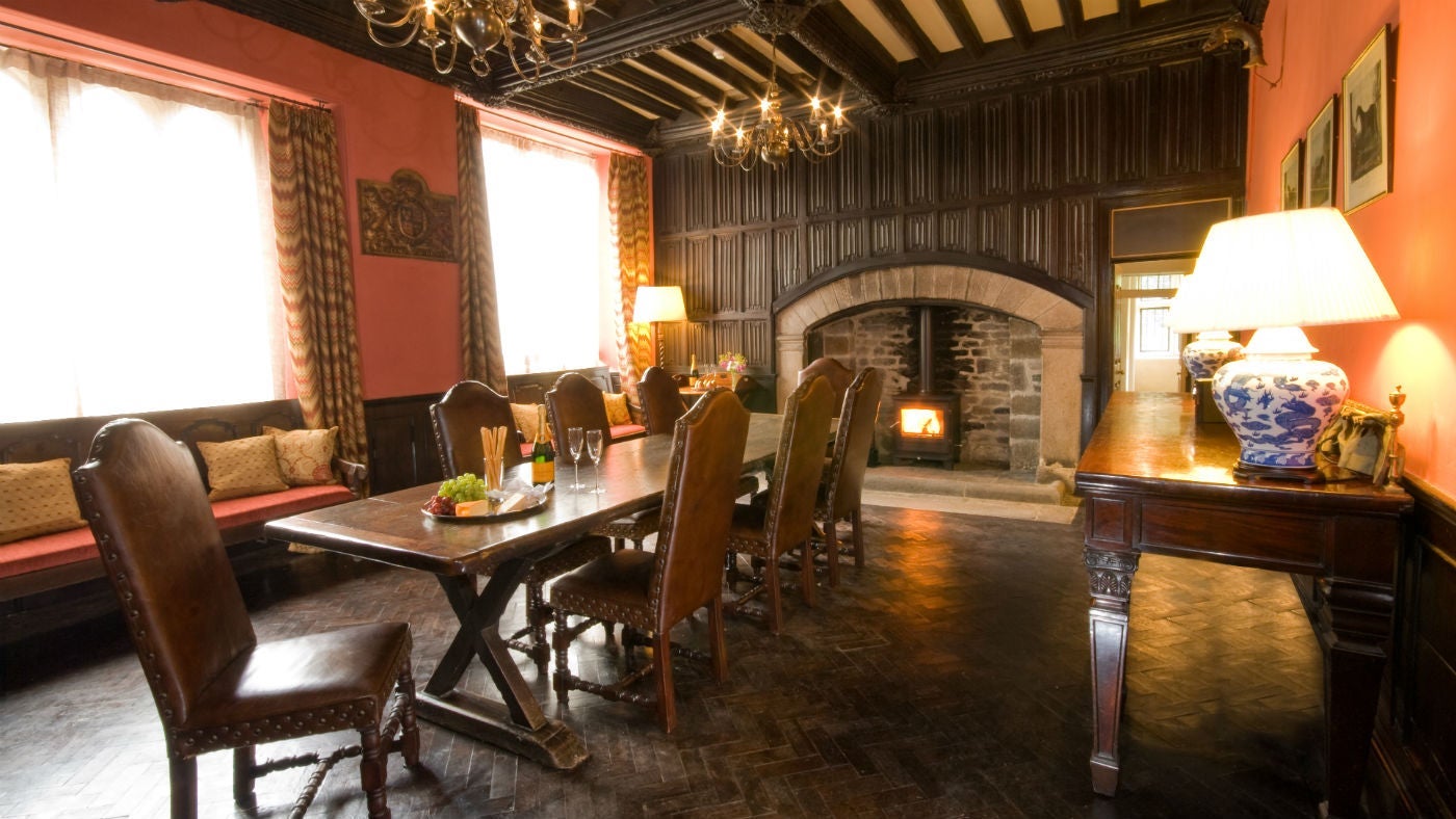 The dining room at Godolphin House, Cornwall