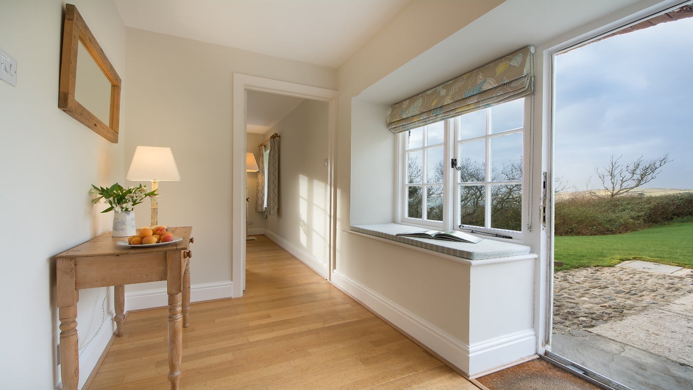 The entrance hallway at Gwendra Dairy Cottage, Cornwall