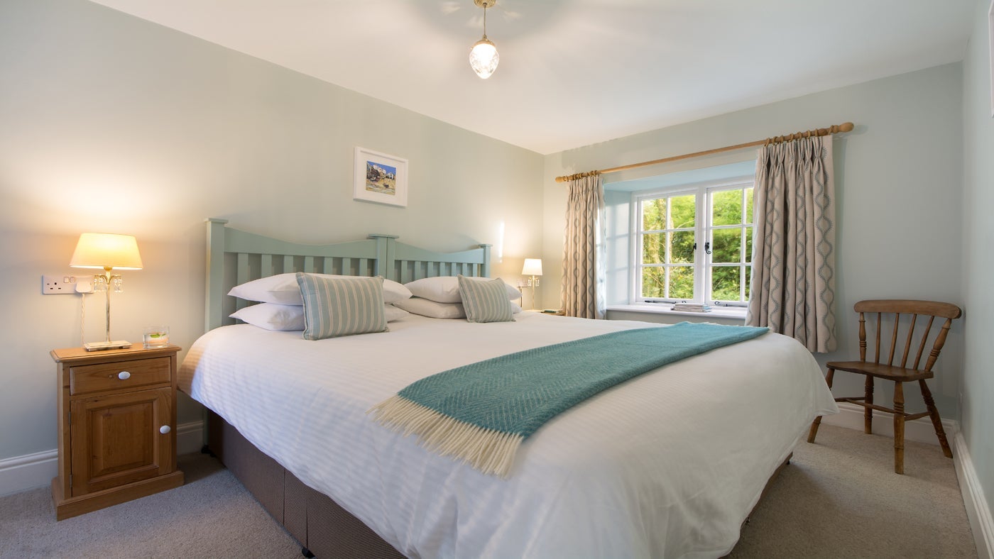 The double bedroom at Gwendra Dairy Cottage, Cornwall
