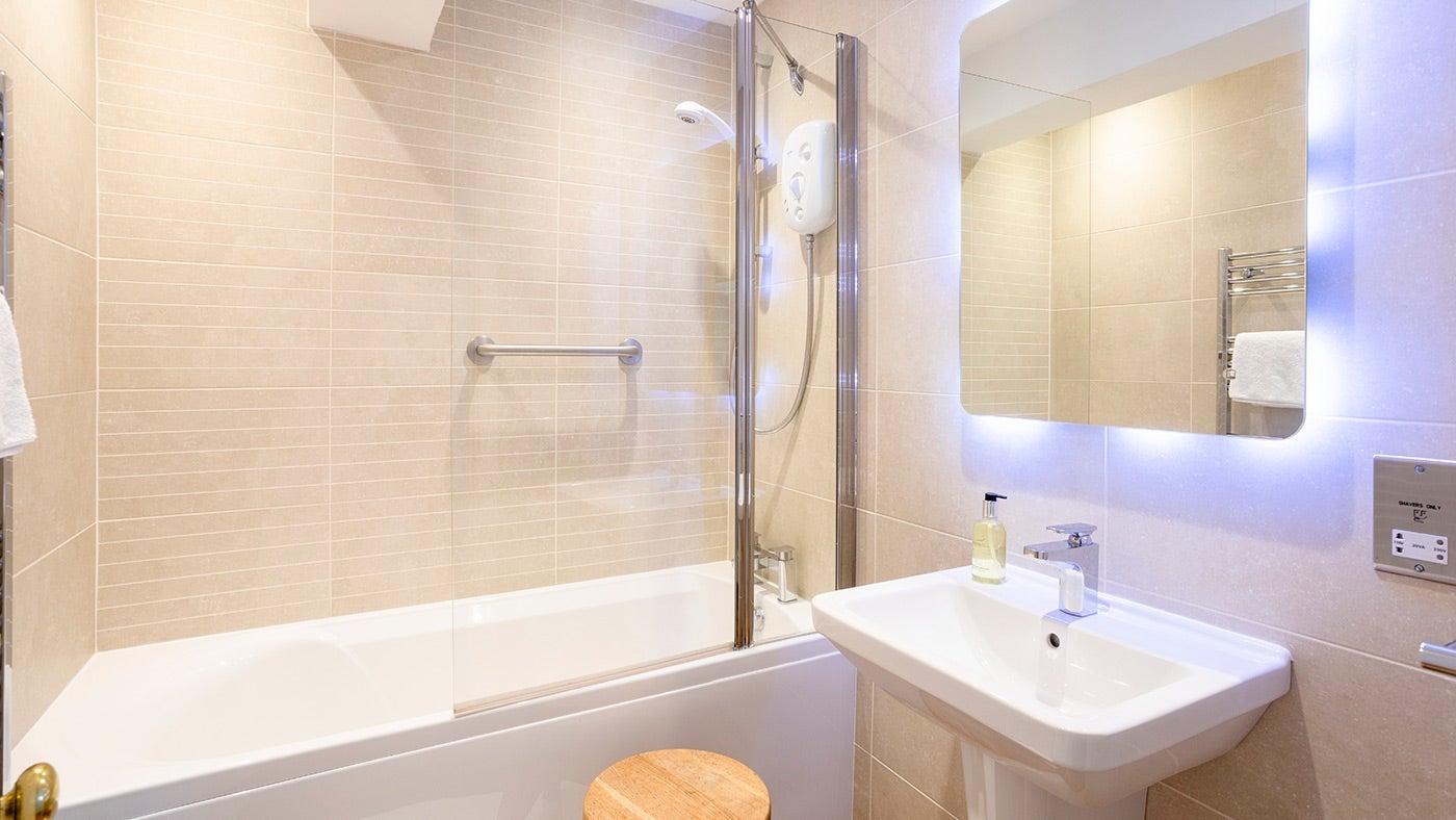 The bathroom at Gwendra Granary, Cornwall