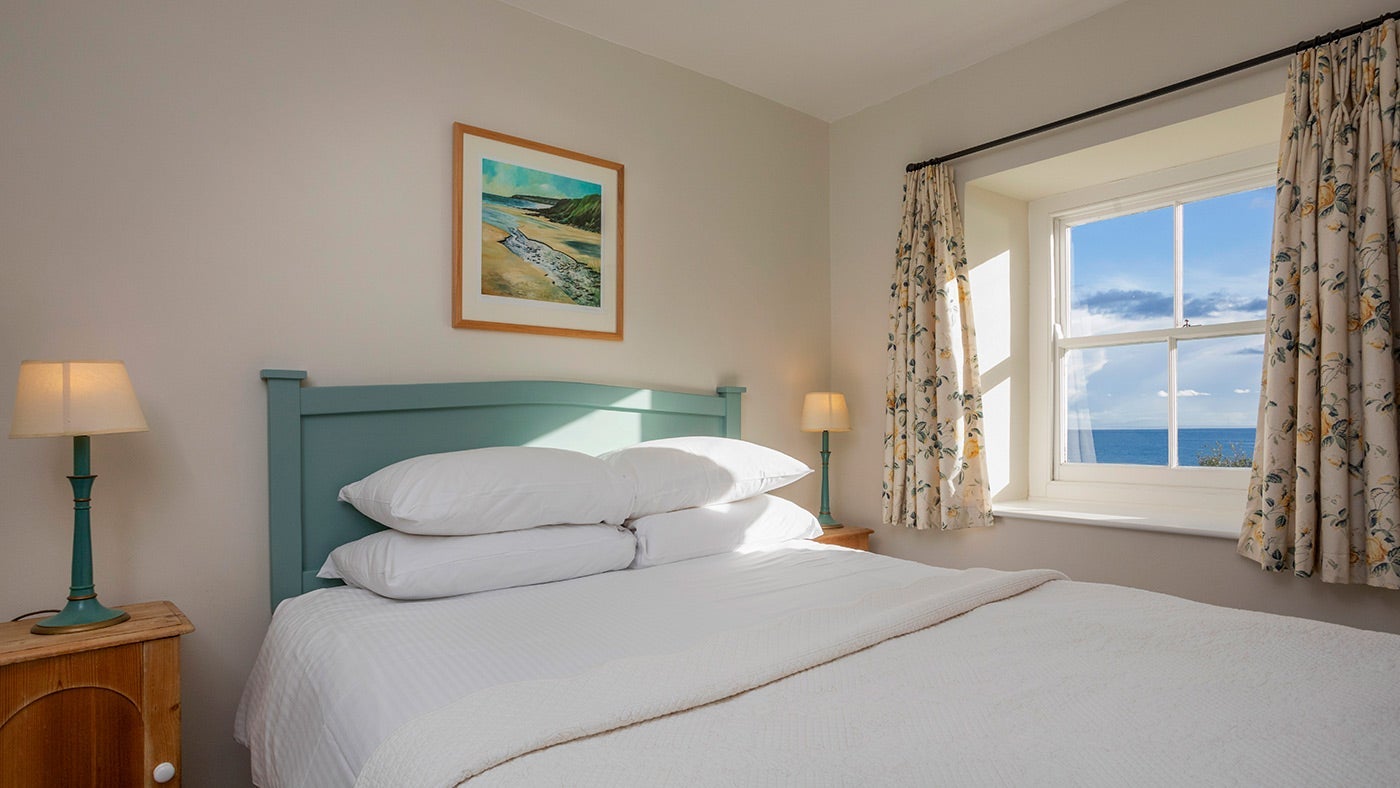 The double bedroom at Gwendra Granary, Cornwall