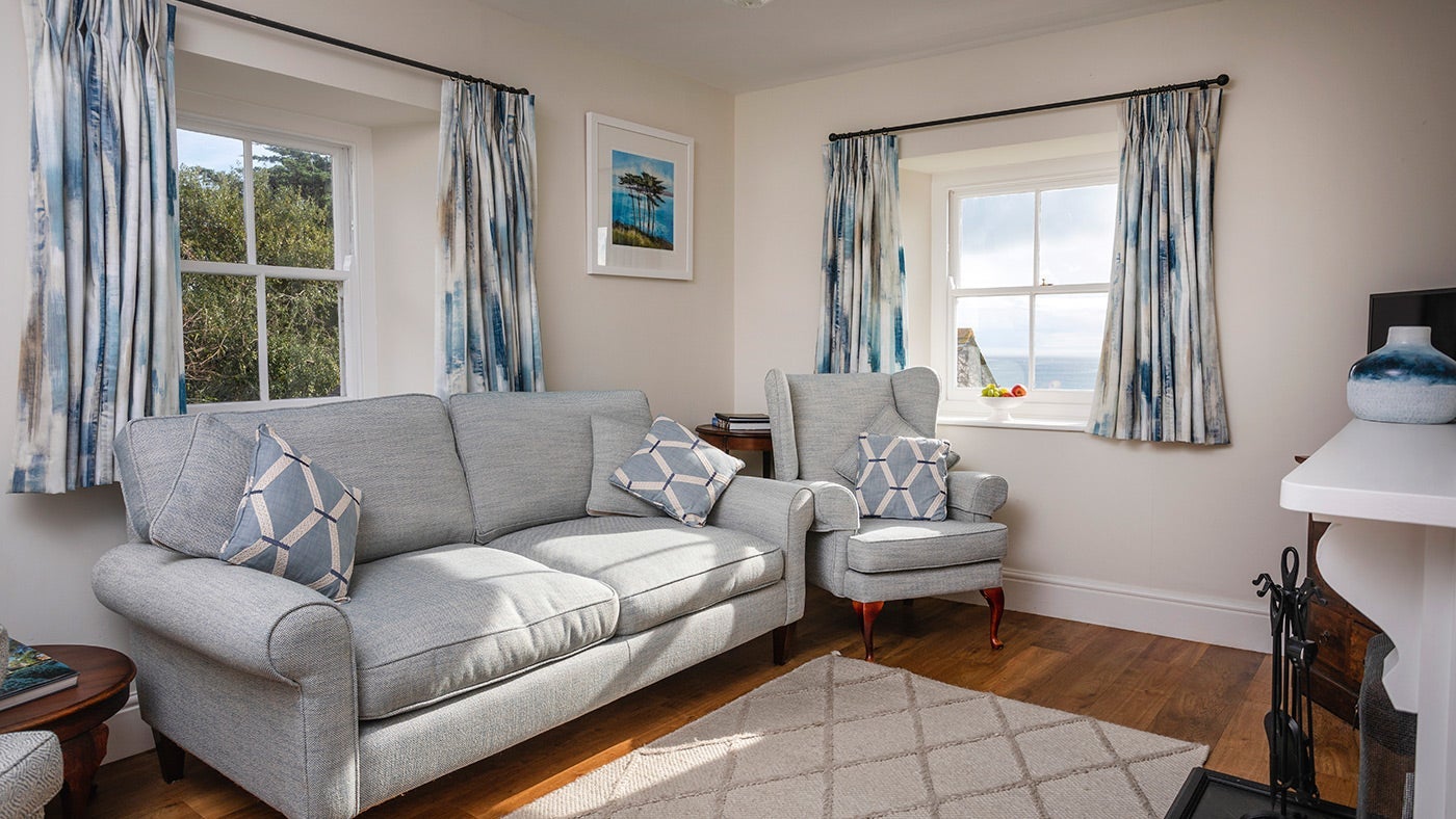 The sitting room at Gwendra Granary, Cornwall