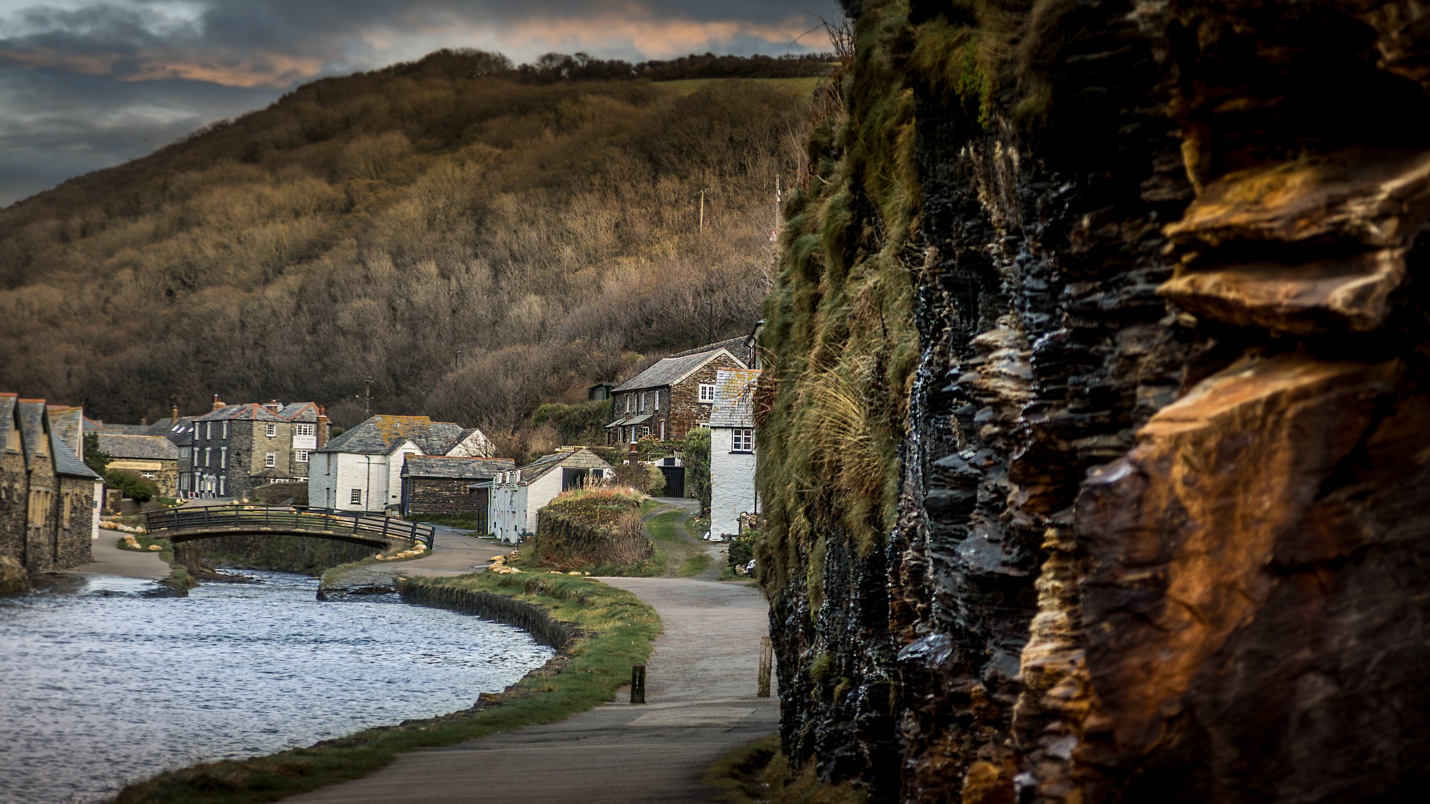 Riverside footpaths through Boscastle village, Cornwall