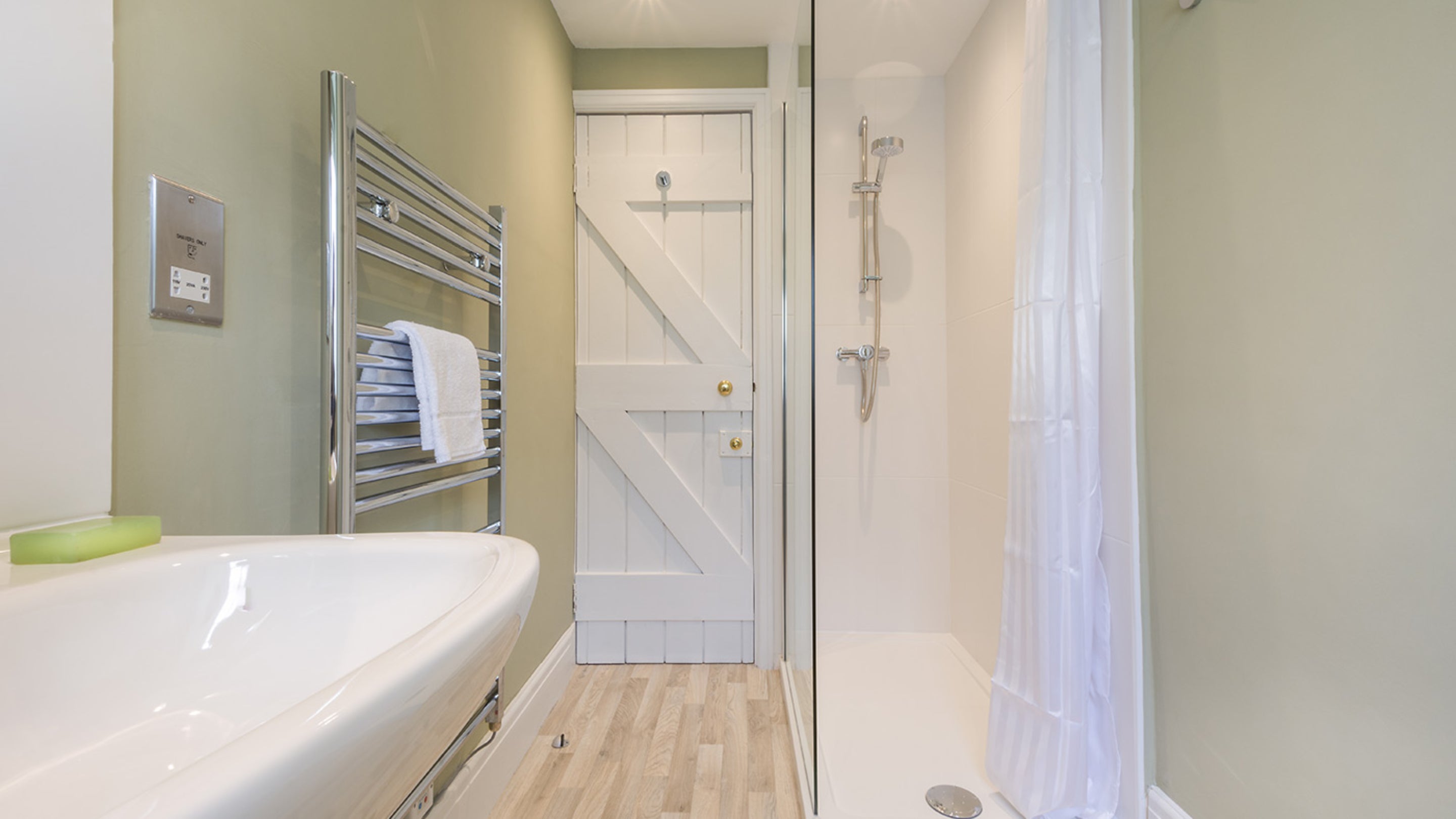 The shower room at Hayrick, Cornwall