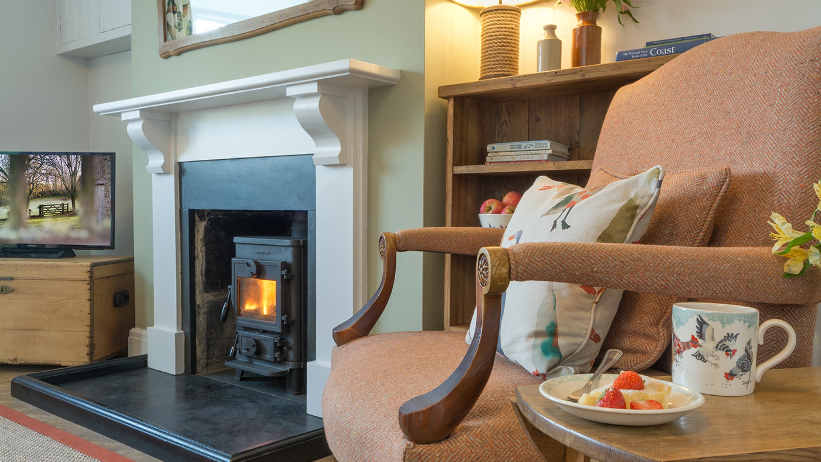 The sitting room at Hayrick, Cornwall