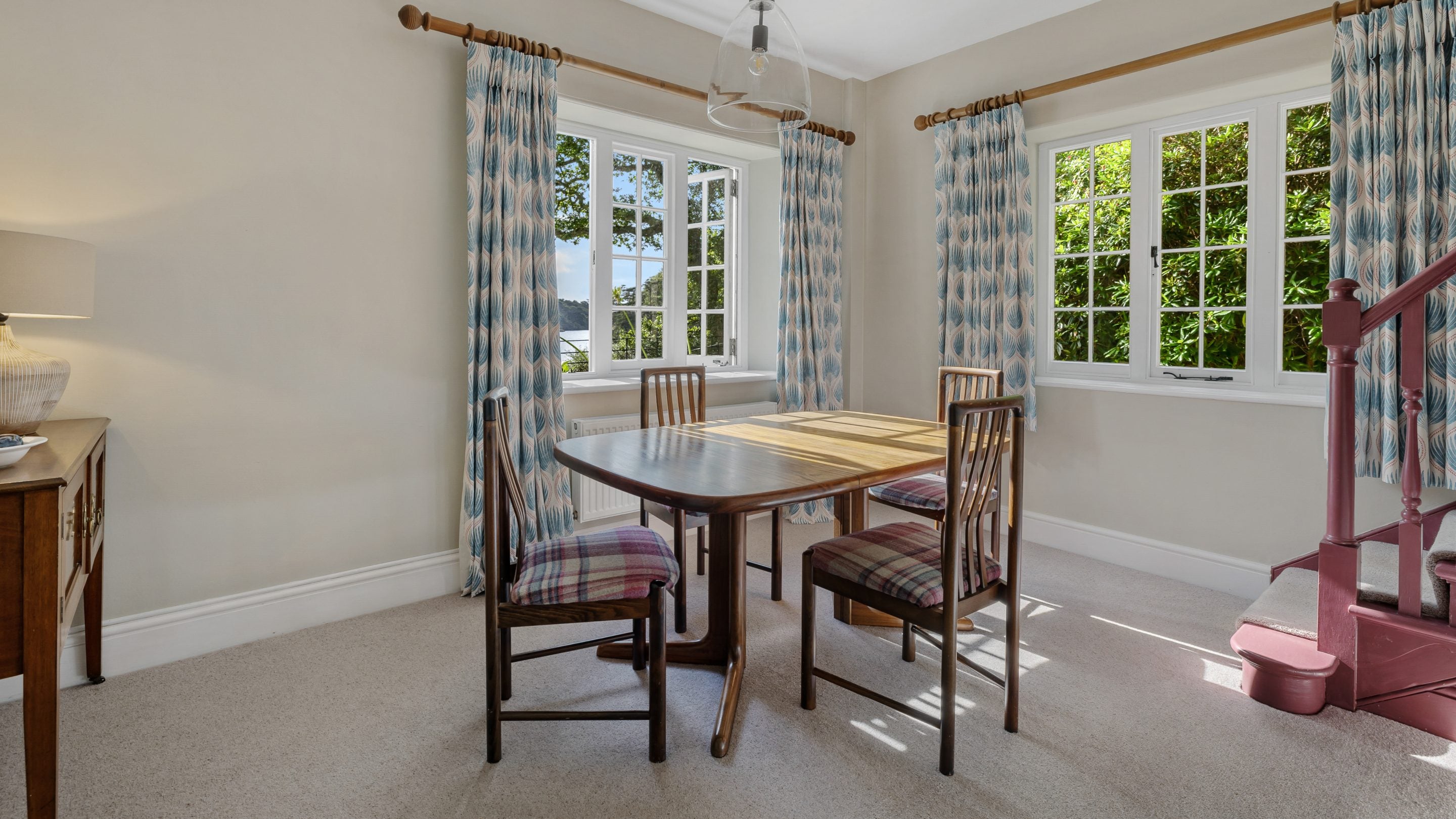 The dining room at Helston Lodge, Cornwall