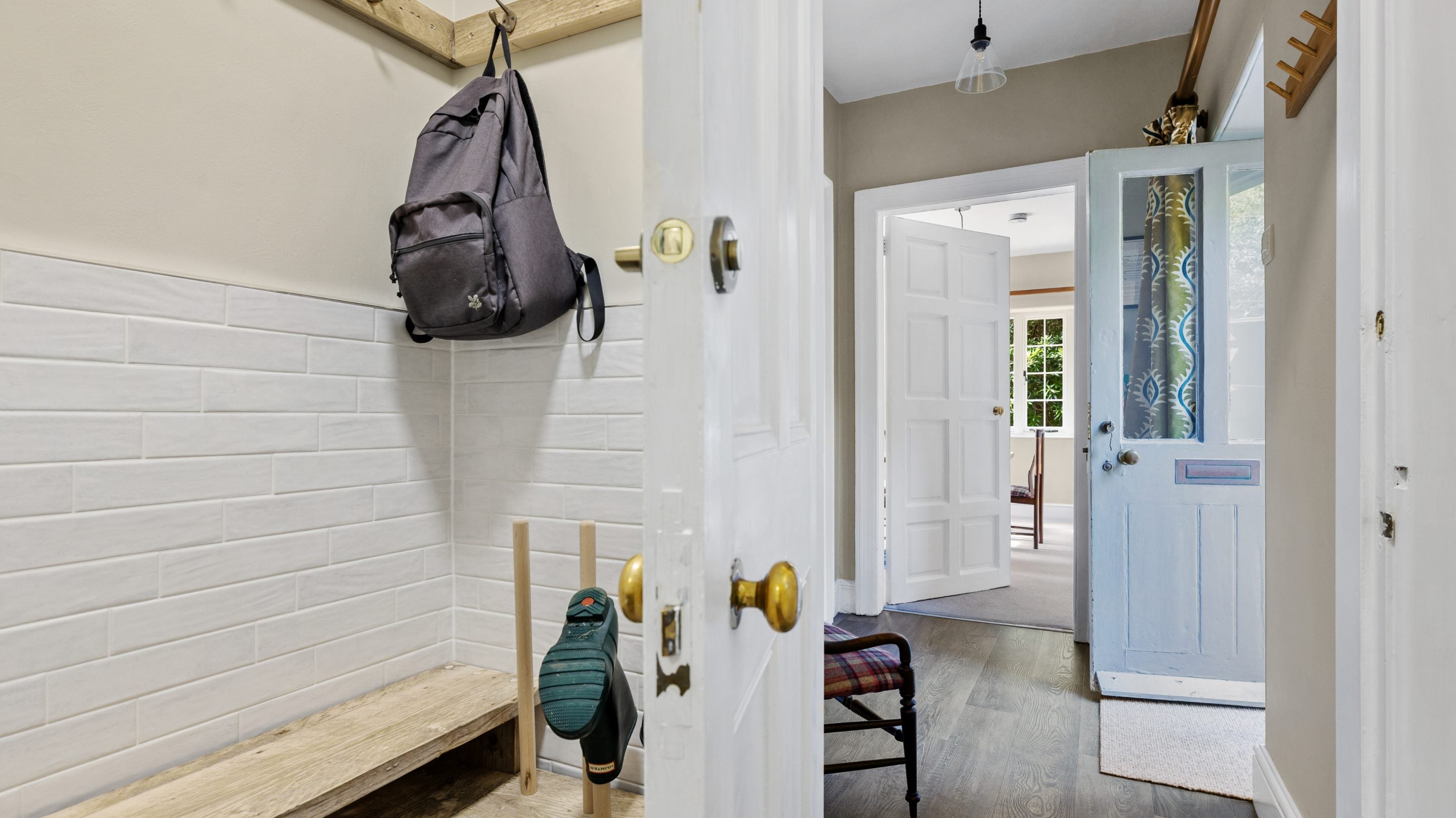 The cloakroom at Helston Lodge, Cornwall