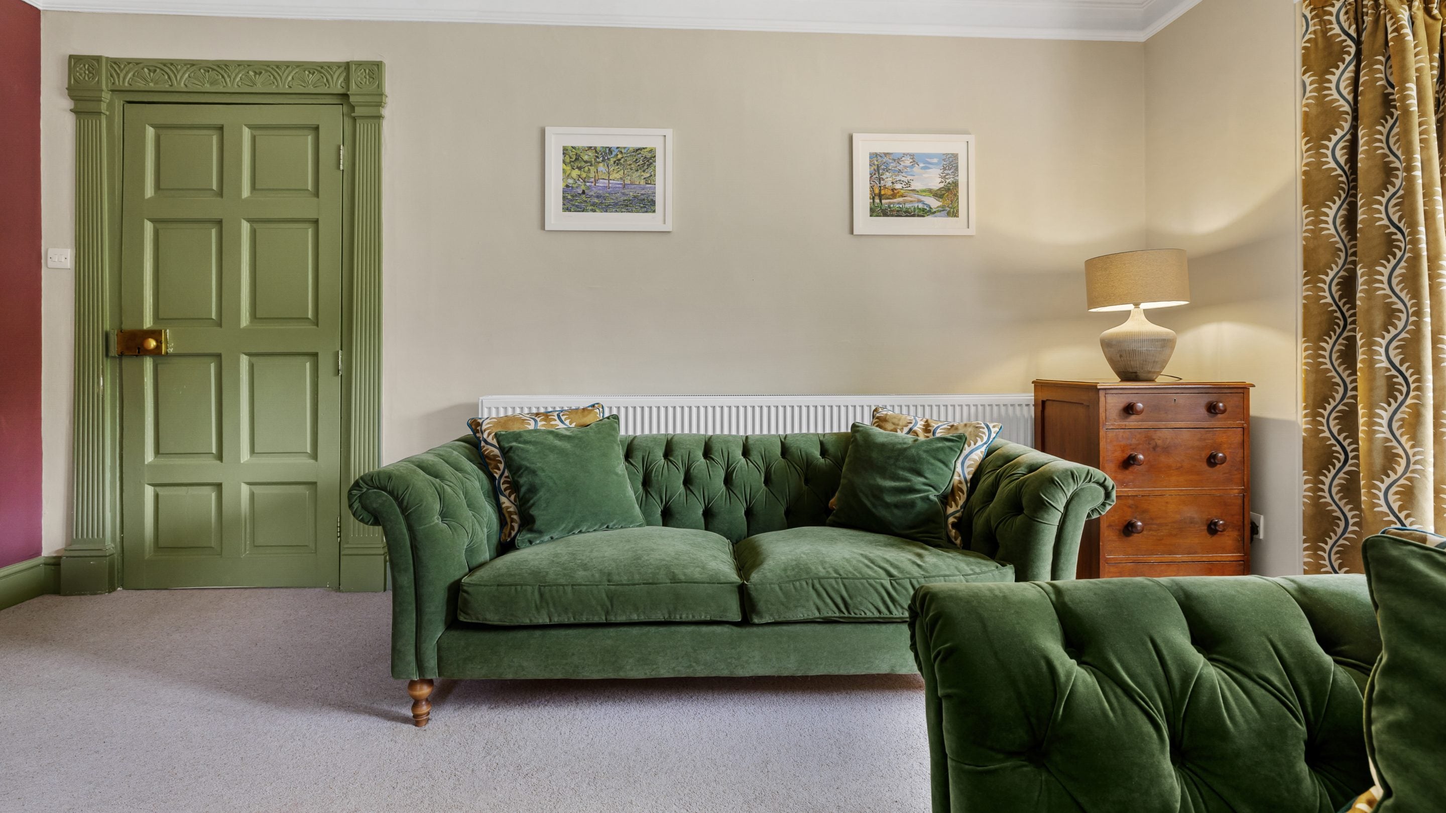The sitting room at Helston Lodge, Cornwall