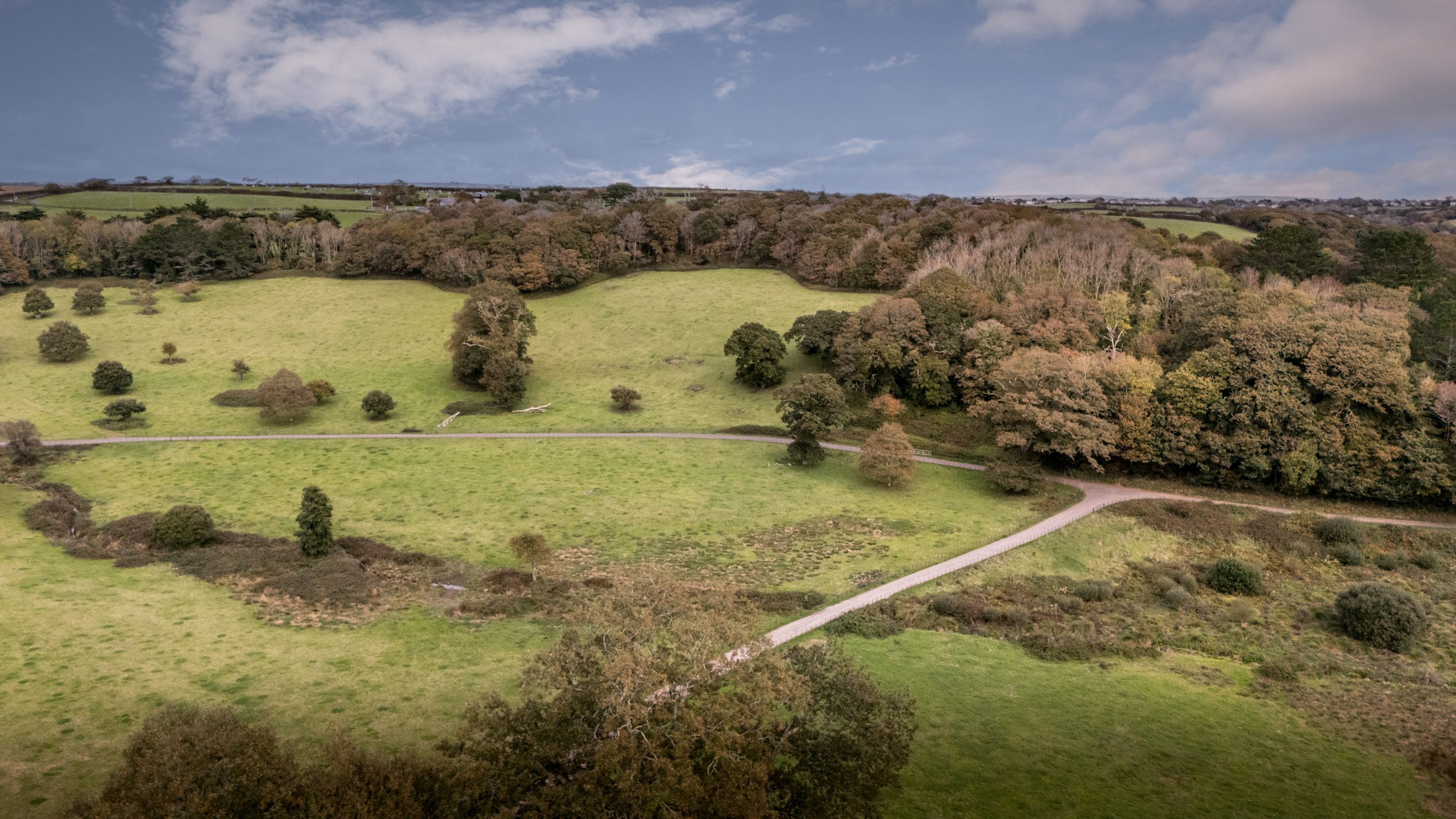 An aerial view of the Penrose Estate, Cornwall