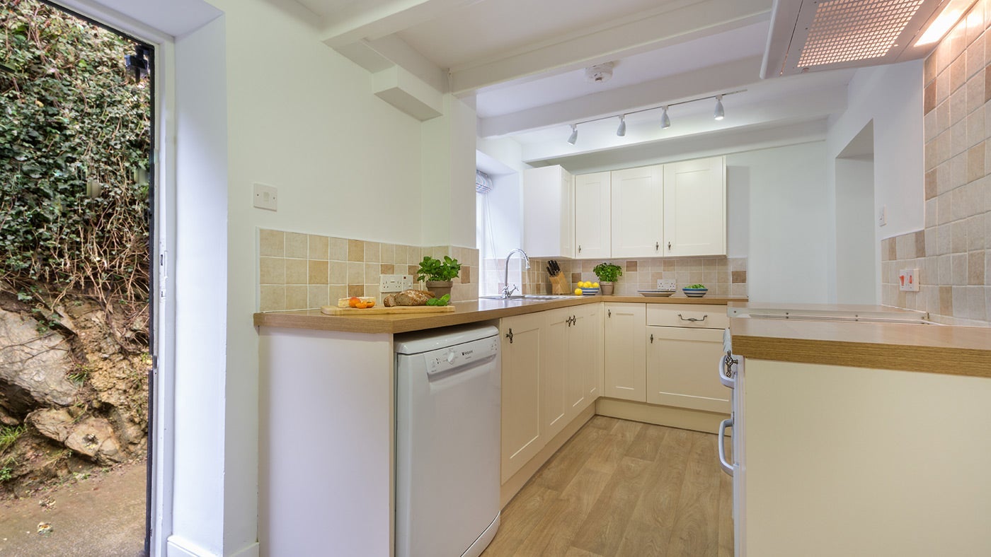 The kitchen at Hemmick Cottage, Gorran, Cornwall