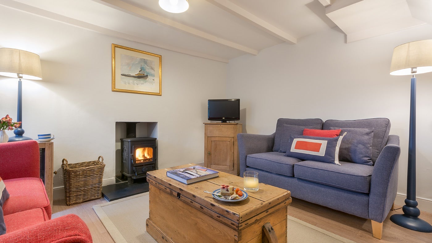 The sitting room at Hemmick Cottage, Gorran, Cornwall