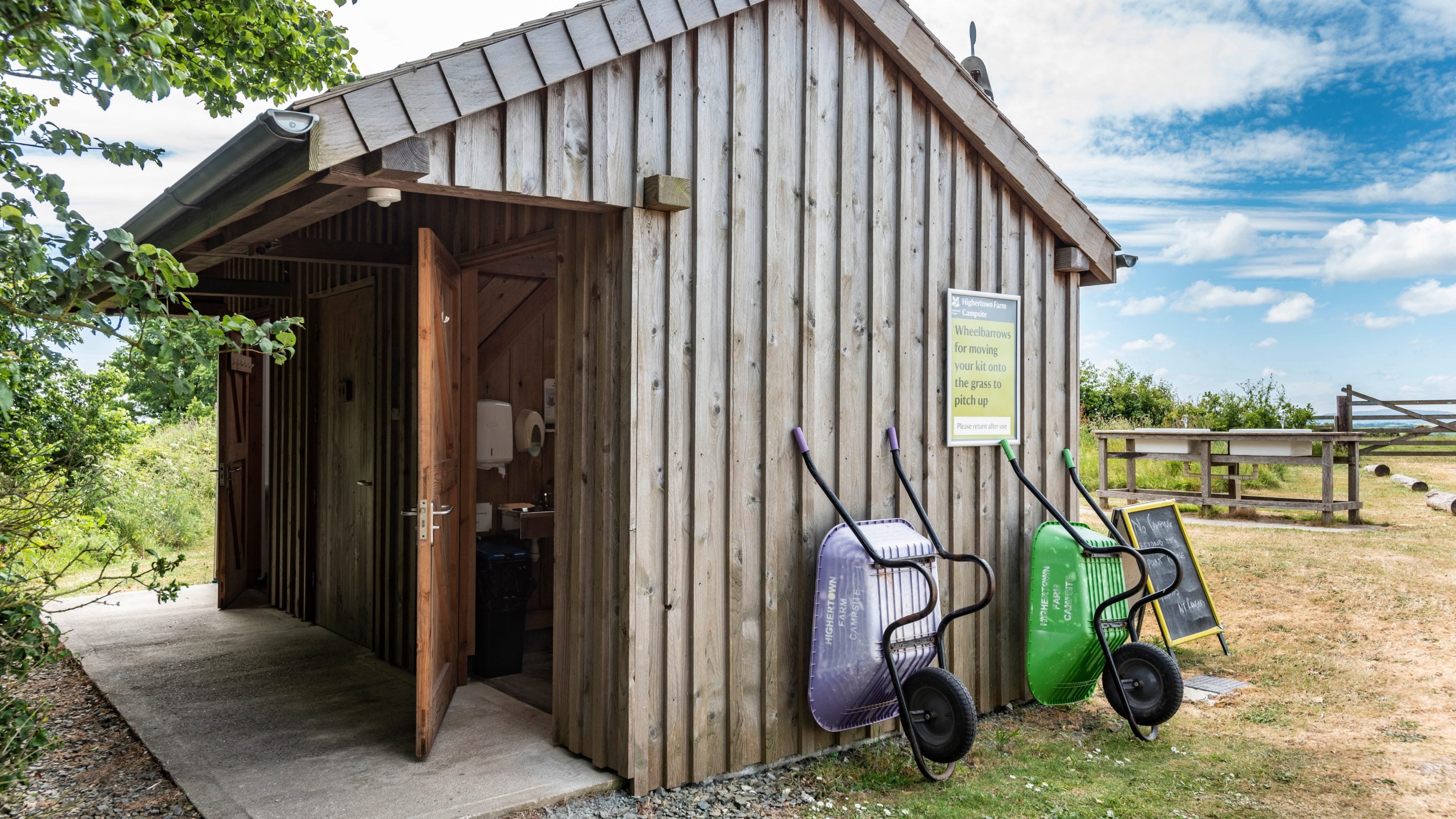 Facilities at Highertown Farm Campsite, Cornwall