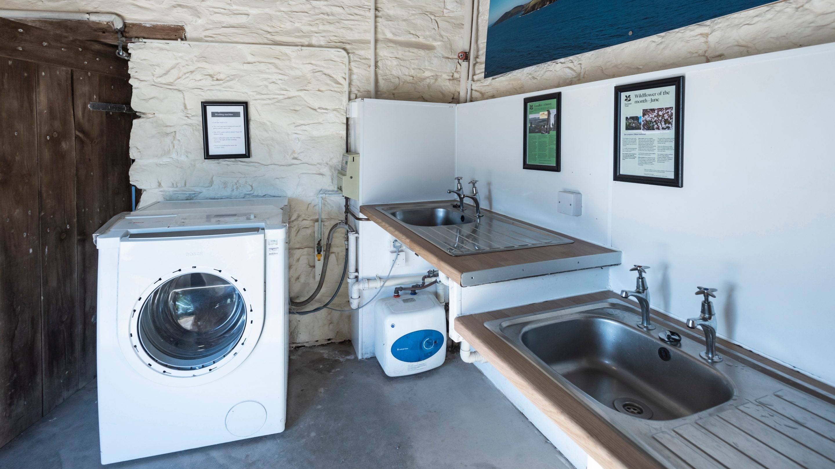 Laundry facilities at Highertown Farm Campsite, Cornwall
