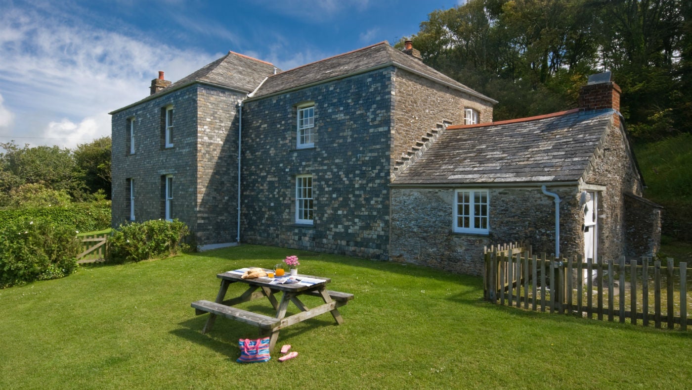 The exterior and garden at Old House, Lanteglos-by-Fowey, Cornwall