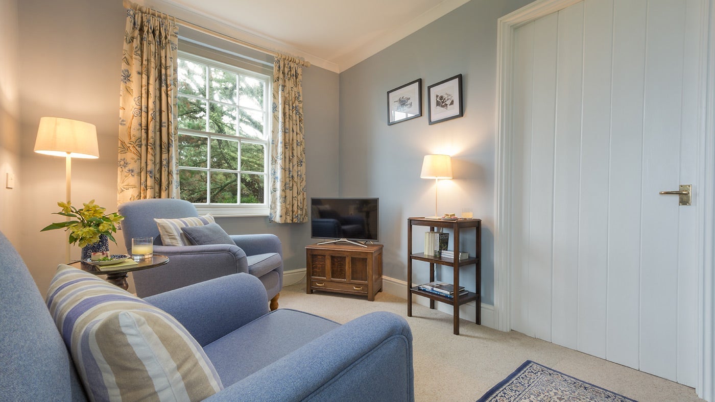 The sitting room at The Lieutenant's Quarter, Roseland, Cornwall