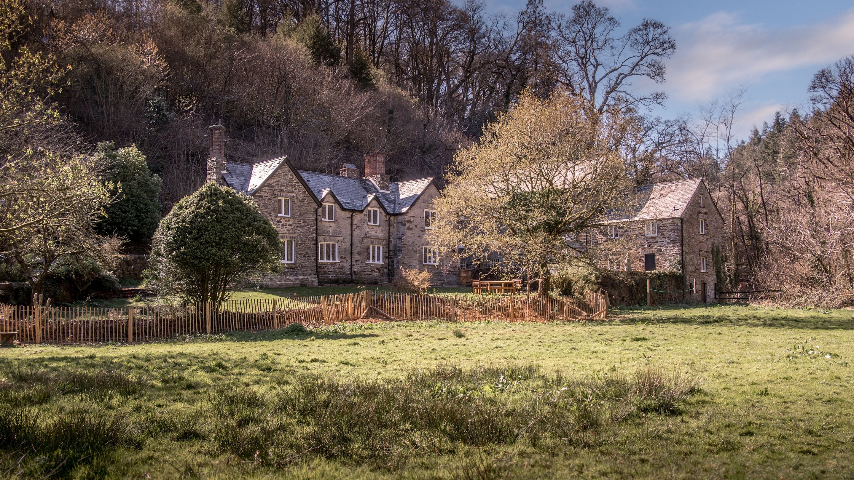 Miller's House, viewed from the meadow behind the cottage, Cornwall