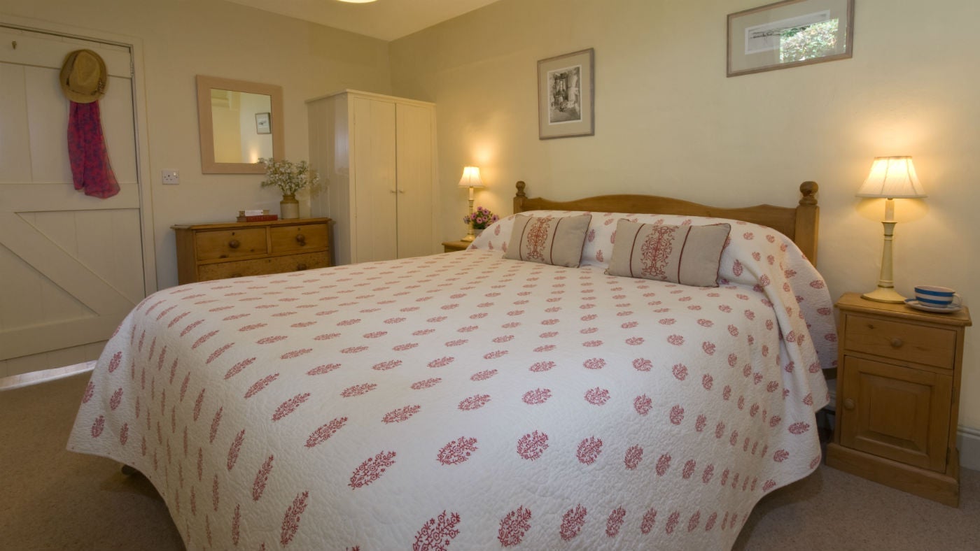 The bedroom at Mohun, Pont Pill, Cornwall