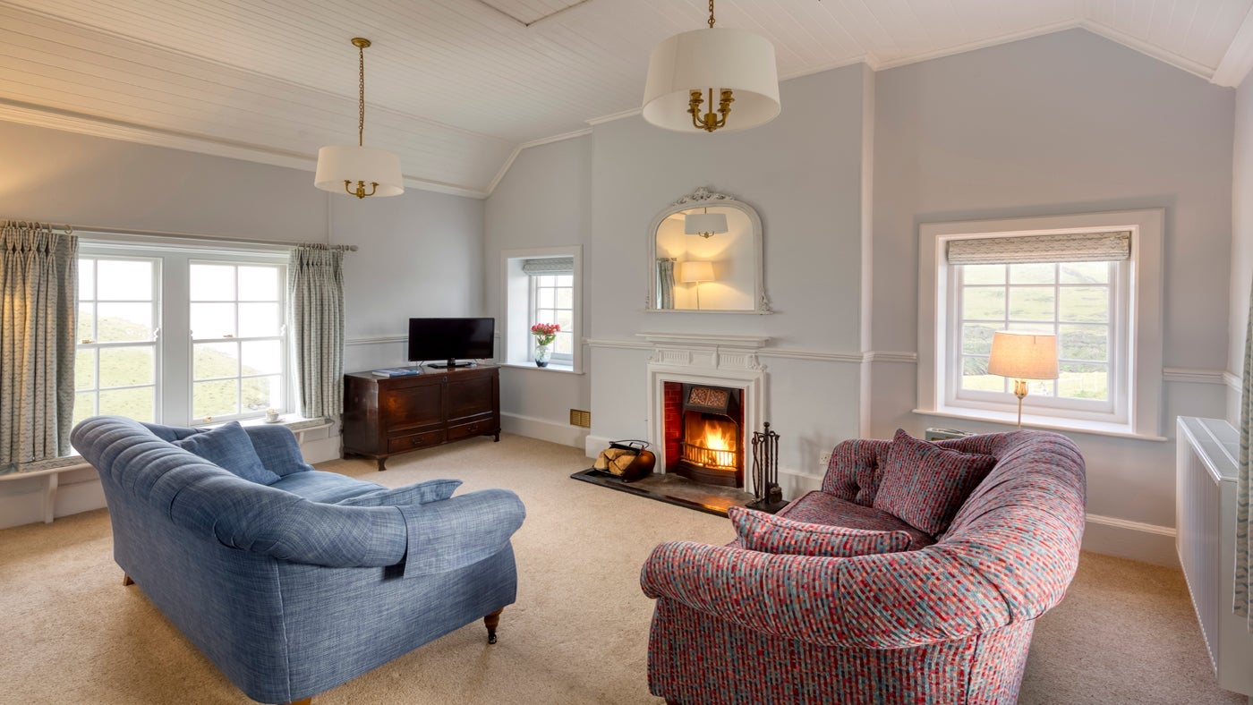 The sitting room at Mouls, Port Isaac, Cornwall