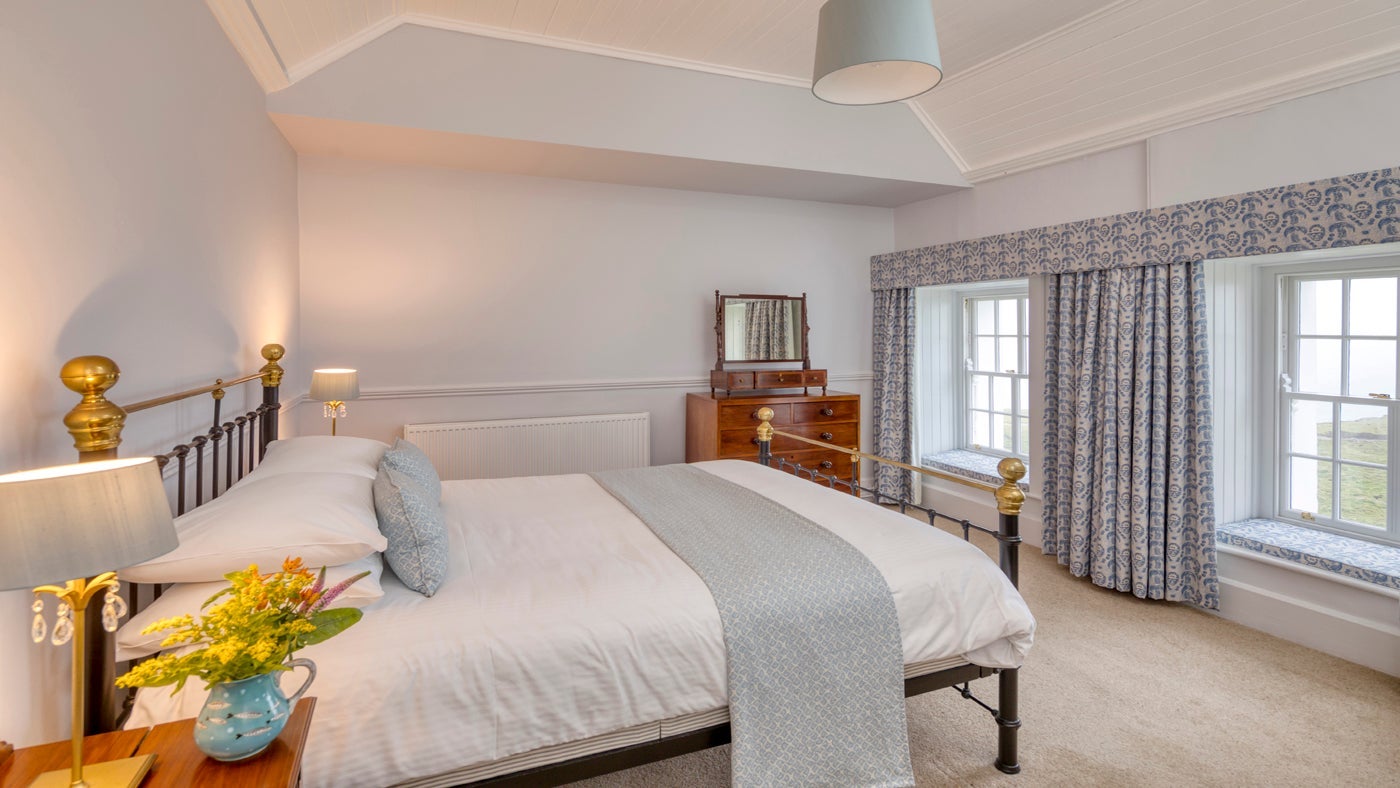 The double bedroom at Mouls, Port Isaac, Cornwall