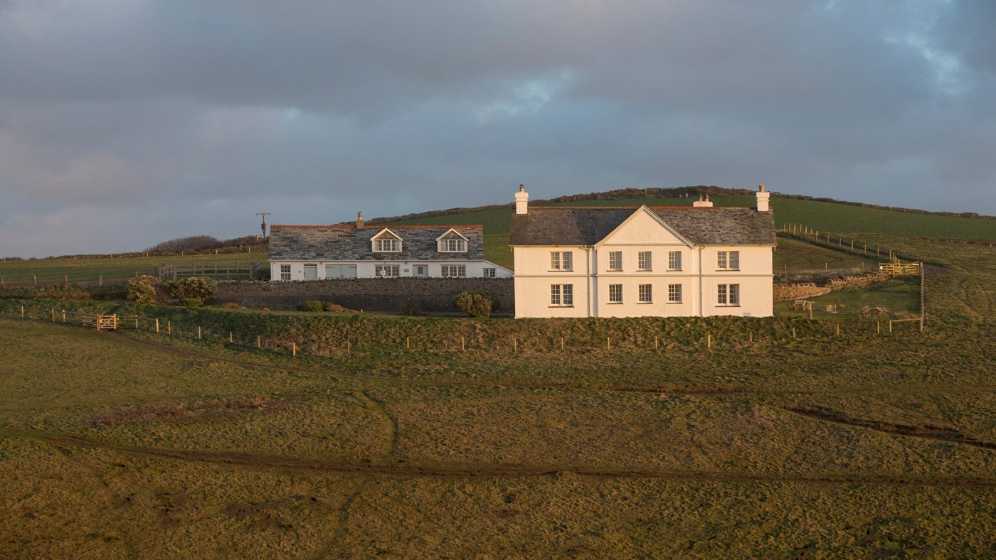 The exterior of the Doyden House apartments, Port Issac, Cornwall
