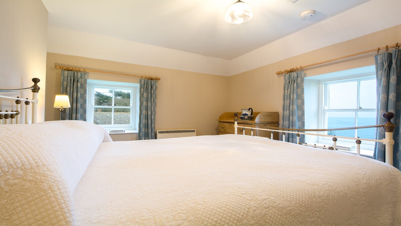 The double bedroom at Mowhay, Roseland, Cornwall