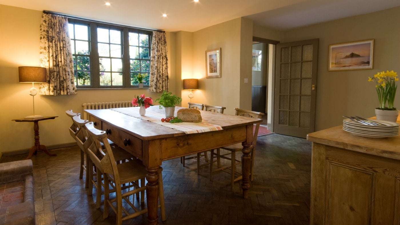 The dining room at Nanceglos House, Penzance, Cornwall