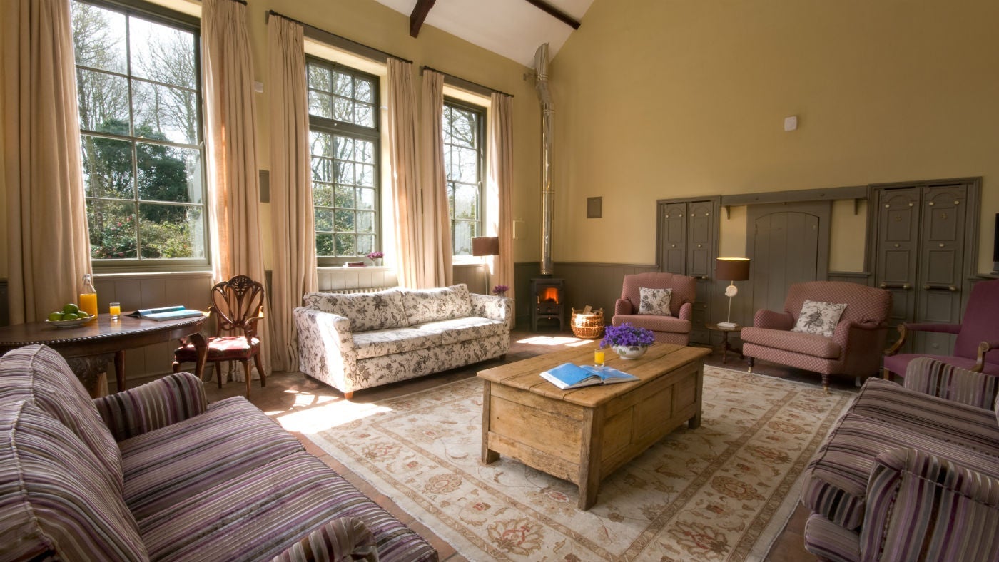 The sitting room at Nanceglos House, Penzance, Cornwall