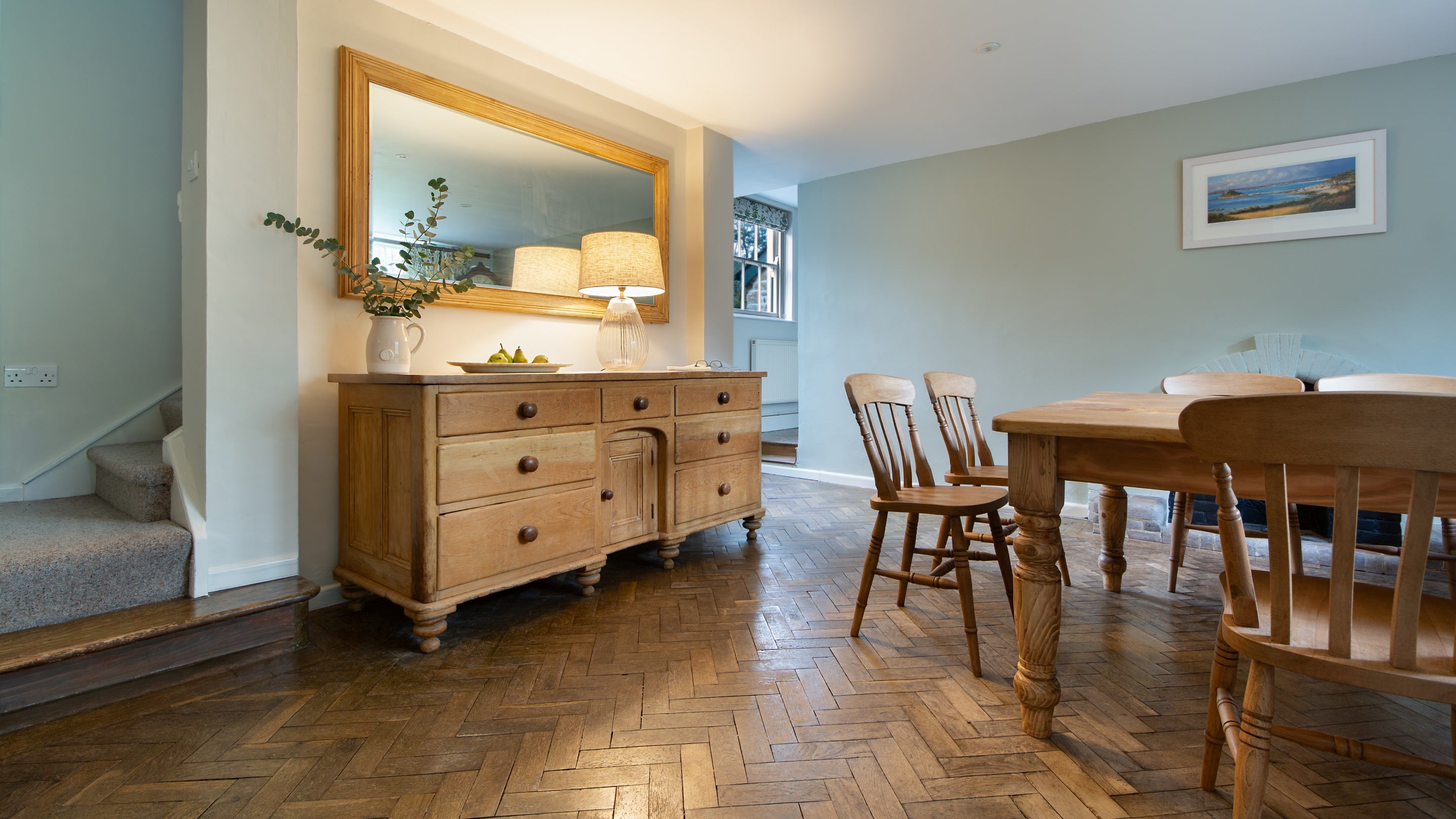 The dining room at Nanceglos House, Cornwall