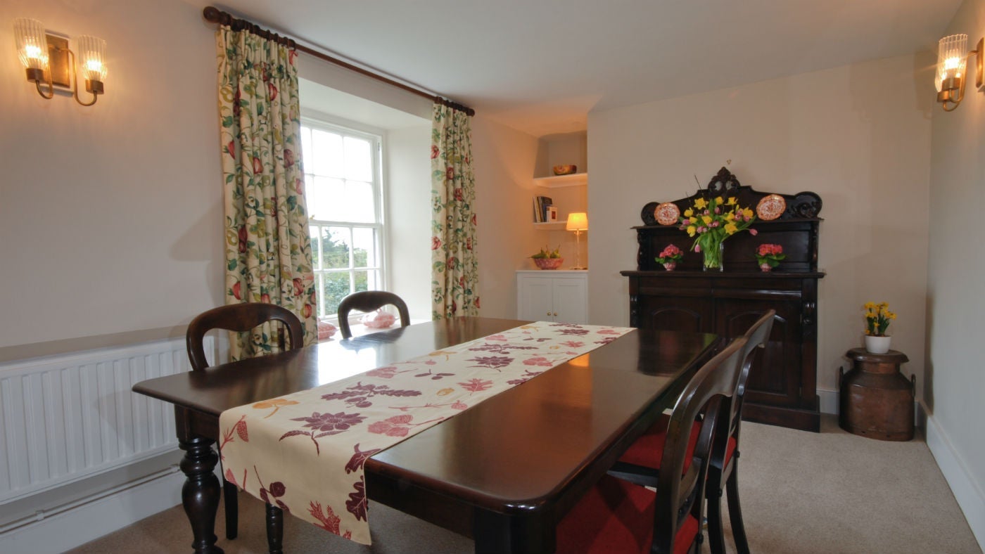 The dining room at The Old Farmhouse, Polzeath, Cornwall 