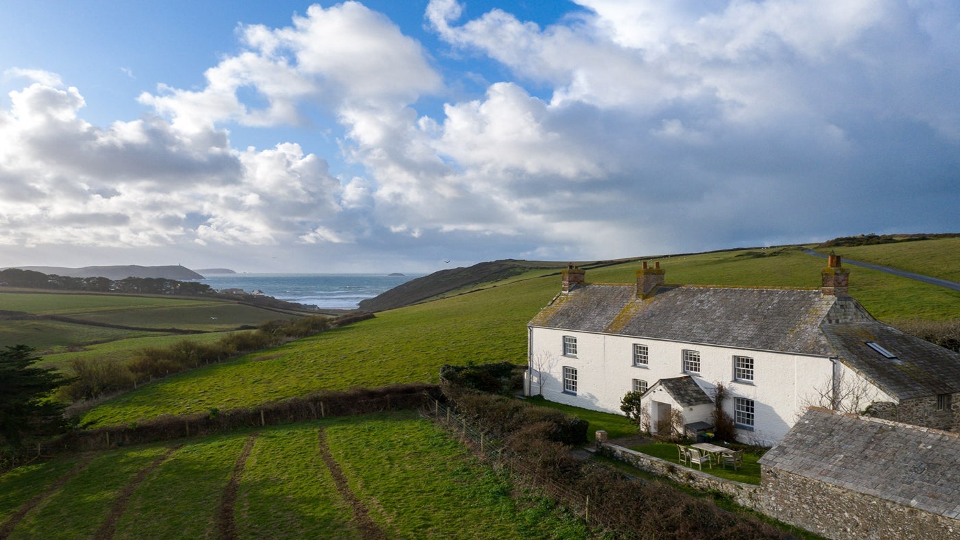 The exterior and surrounding area of Overhaven, Polzeath, Cornwall