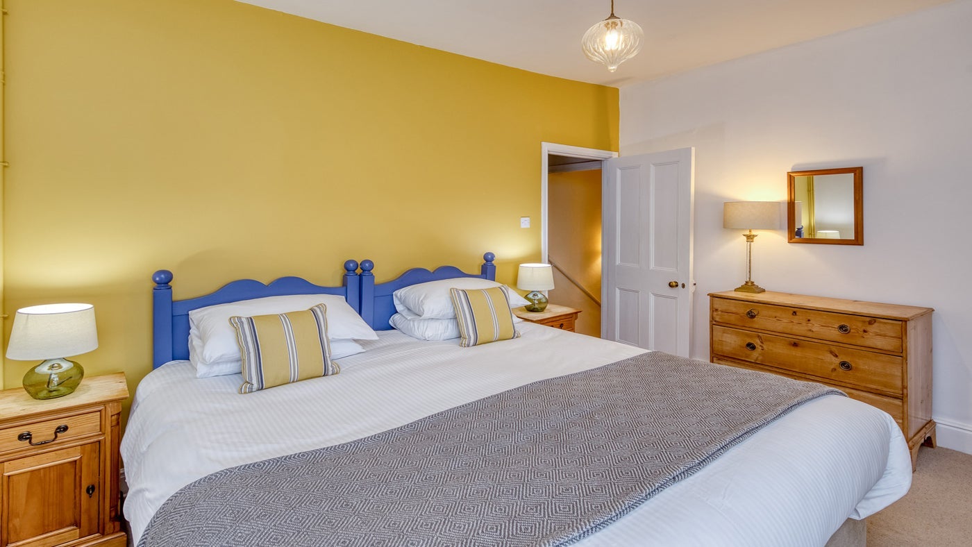 A double bedroom at Overhaven, Polzeath, Cornwall