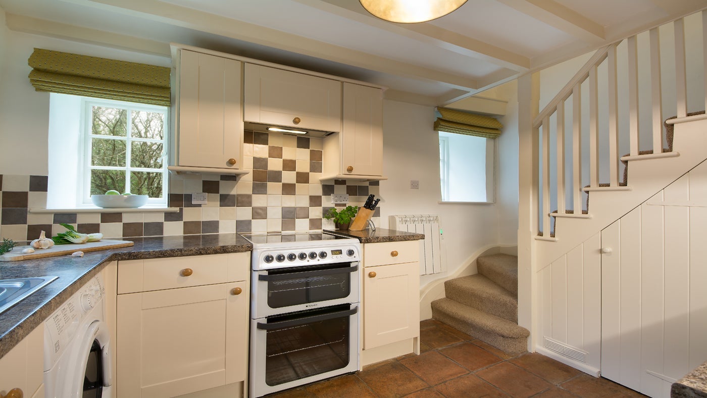 The kitchen at Penhaligon's, Roseland, Cornwall