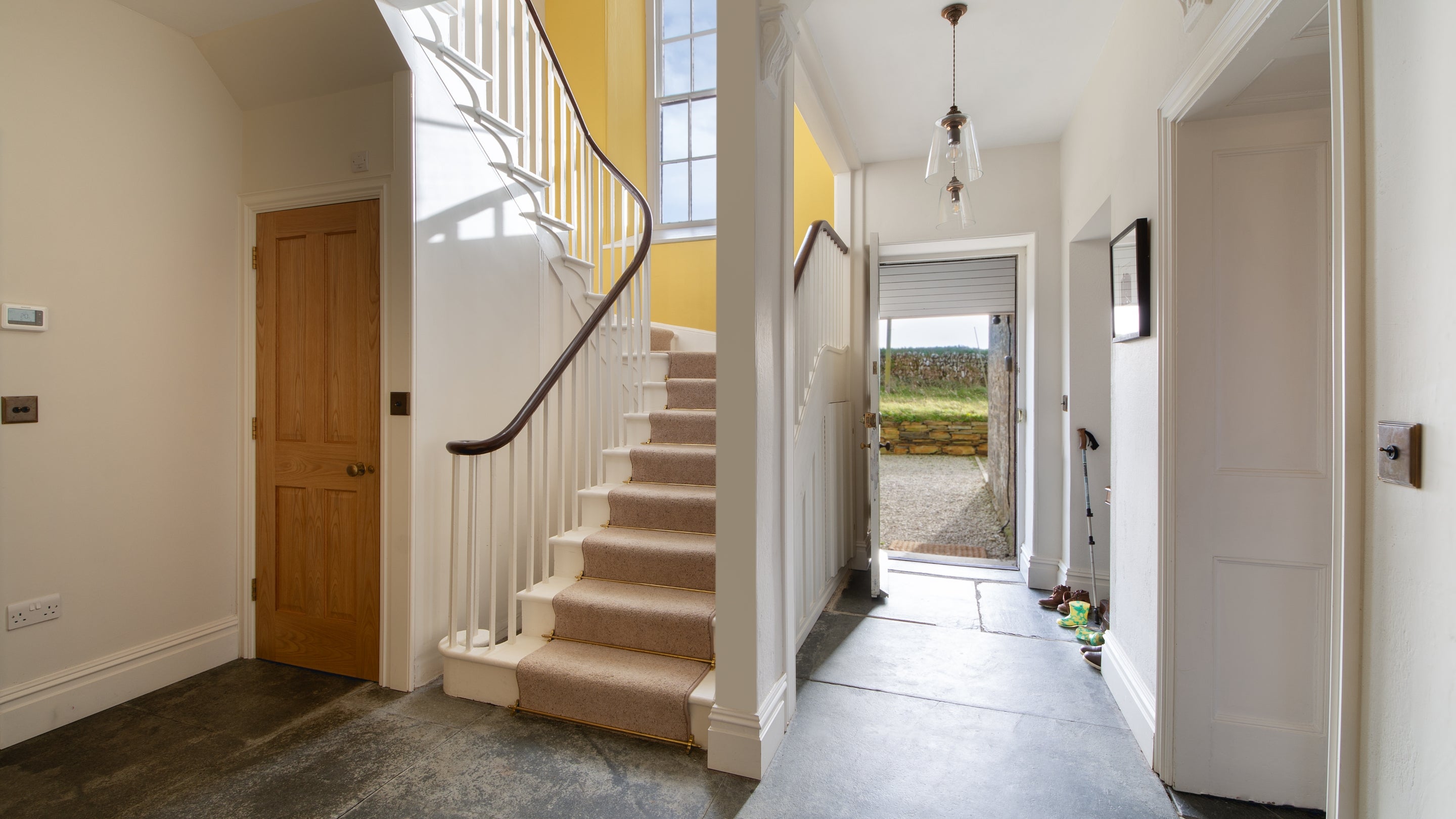 The entrance hall at Pentire Head Farmhouse, Cornwall