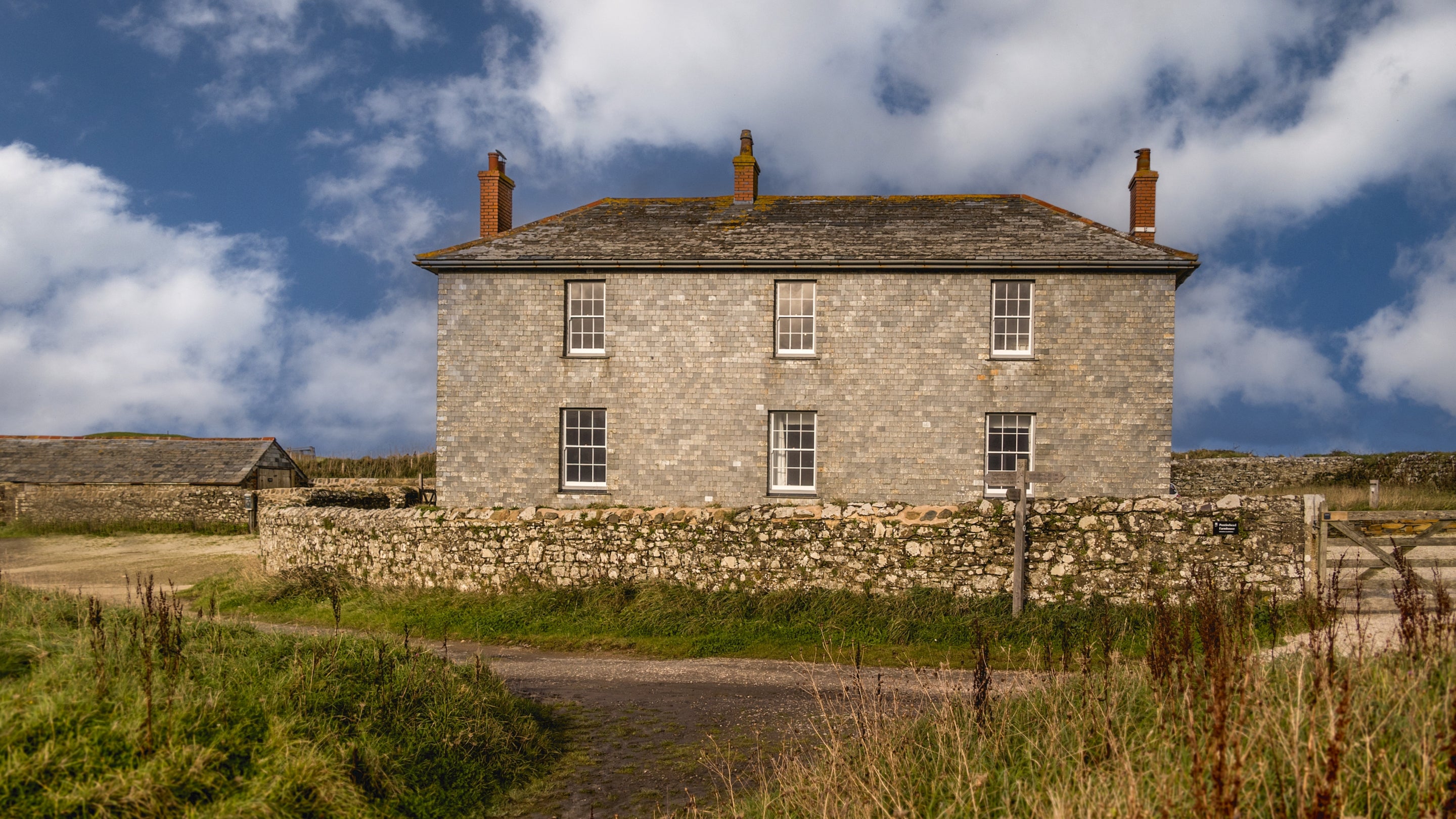 The exterior of Pentire Head Farmhouse, Cornwall