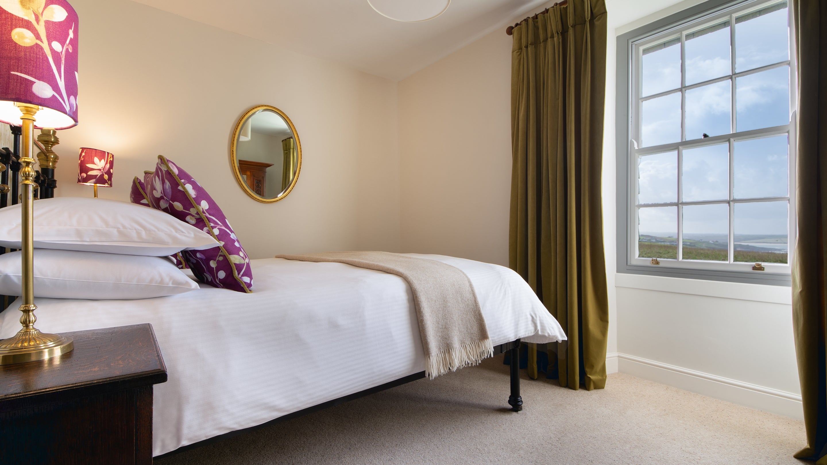 The first double bedroom at Pentire Head Farmhouse, Cornwall
