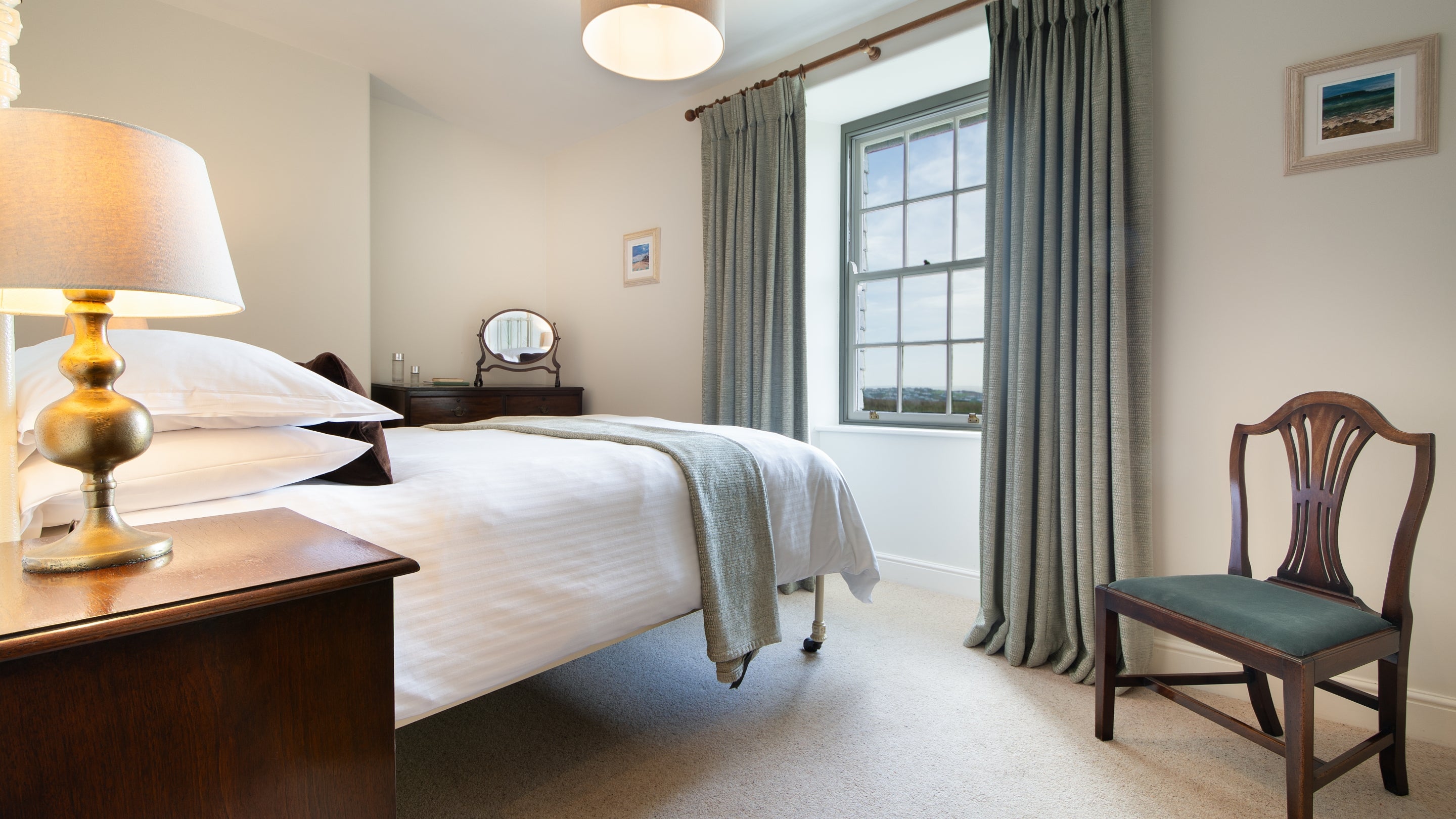 The second double bedroom at Pentire Head Farmhouse, Cornwall