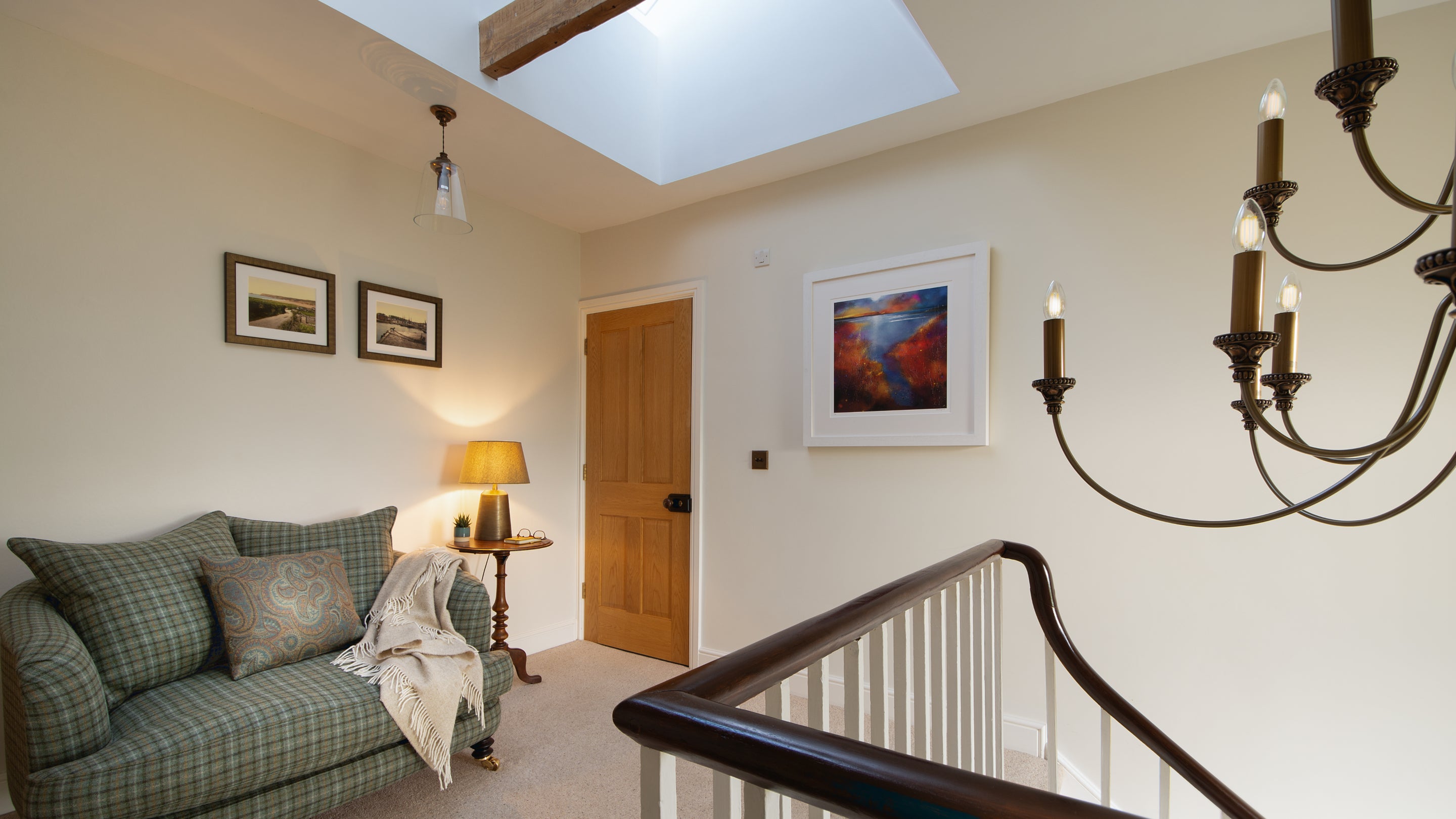 The upstairs landing at Pentire Head Farmhouse, Cornwall