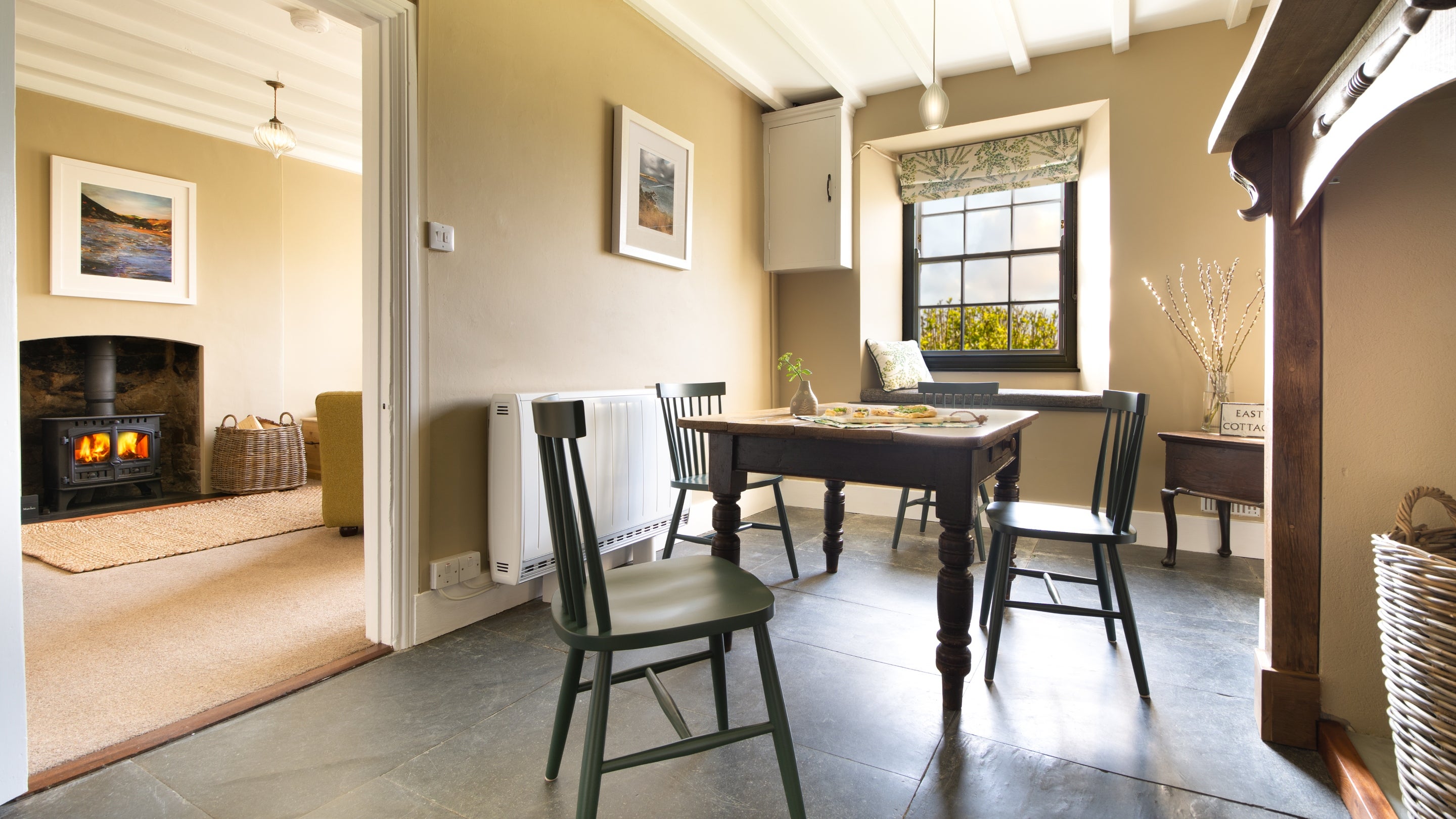 The dining room at Pentireglaze East Cottage, Cornwall