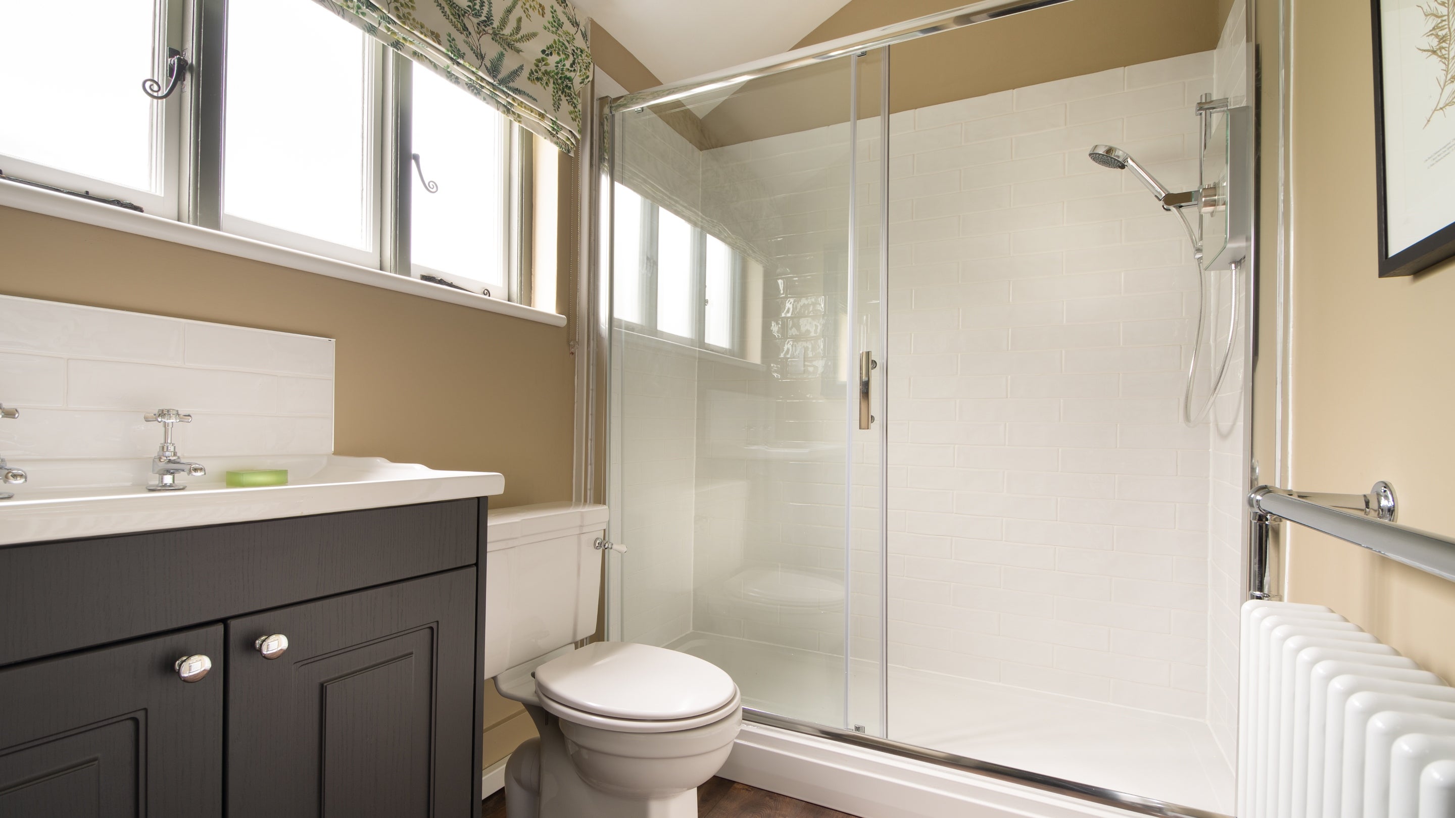 The shower room at Pentireglaze East Cottage, Cornwall