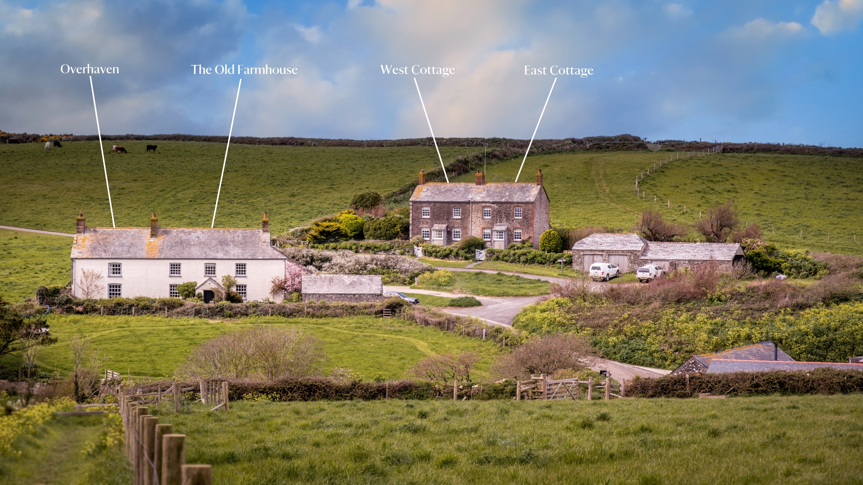 The area surrounding Pentireglaze East Cottage, Cornwall